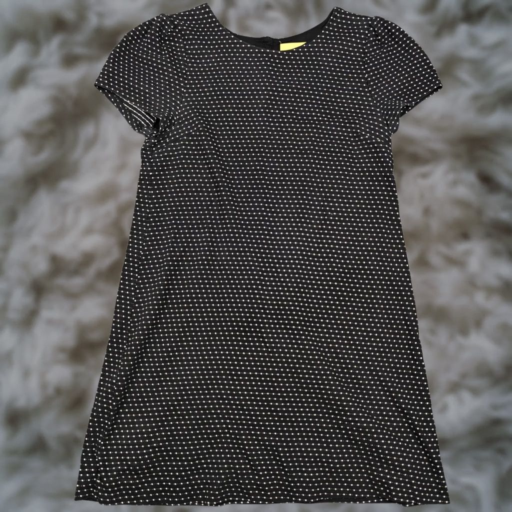 Vintage Maeve Anthropologie Dress Womens M Black Polka Dot Knit Shift Short Sleeve Mini Size 32" / US 10 / IT 46 - 1 Thumbnail