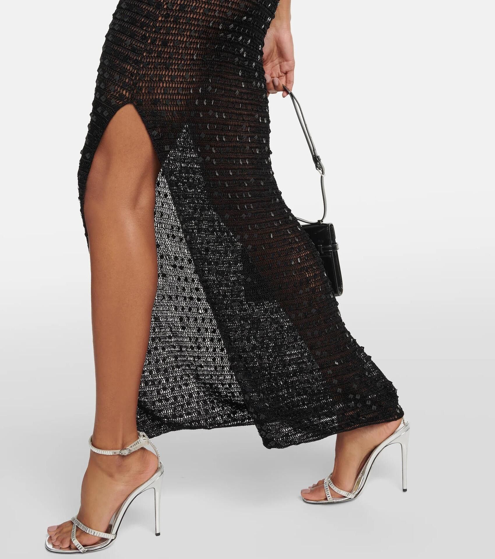 AYA MUSE Black Sequin Maxi Dress Size M / US 6-8 / IT 42-44 - 5 Thumbnail