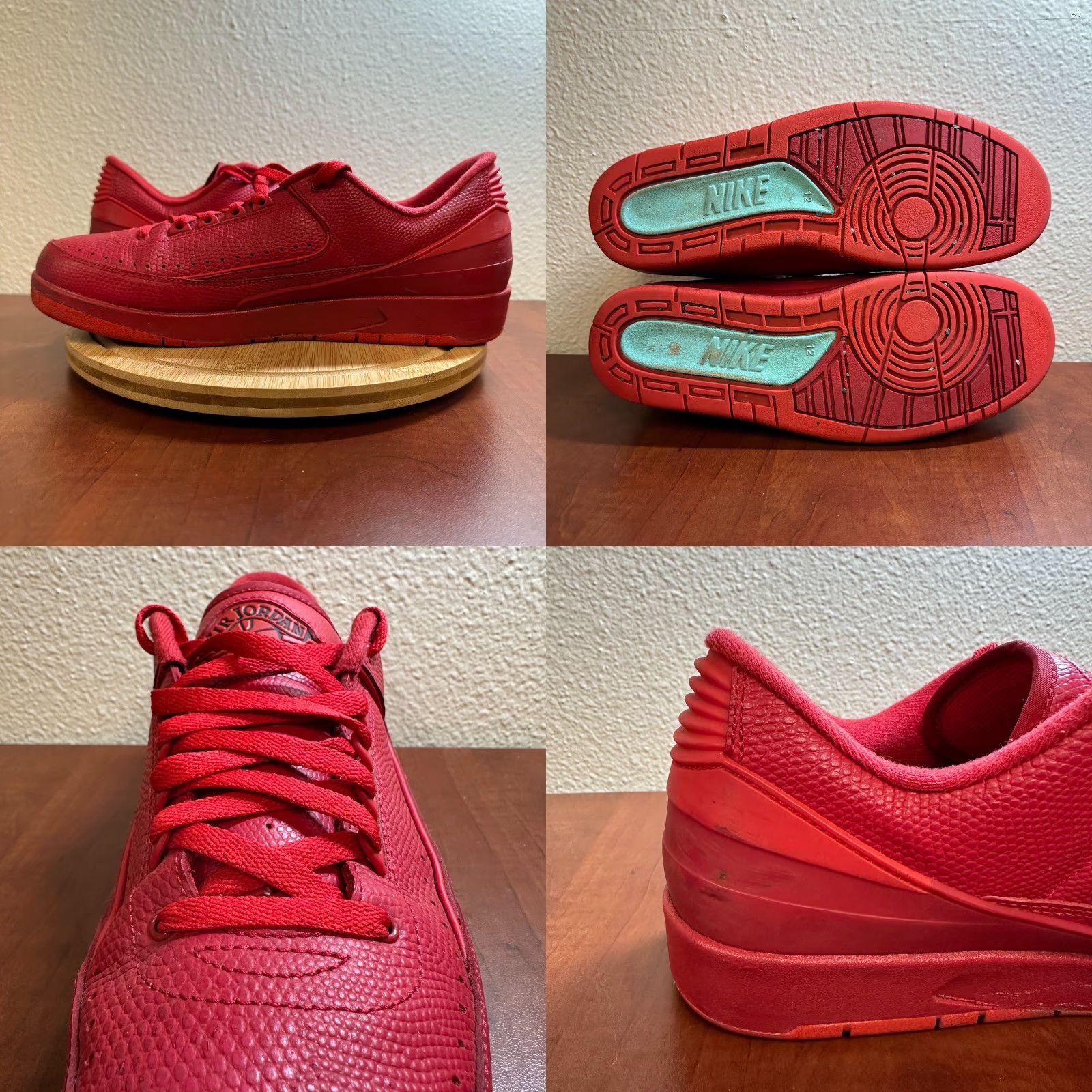 Jordan Brand VINTAGE Jordan 2 Retro Shoes Mens 12 Red Leather Low Top Gym Basketball 832819-606 Size US L / EU 52-54 / 3 - 8 Thumbnail