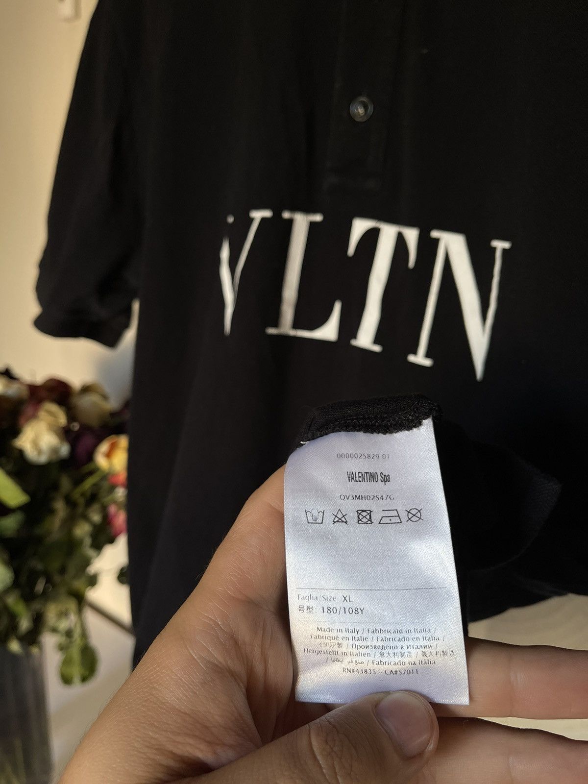 Valentino Valentino VLTN black polo tee shirt logo print Size US XL / EU 56 / 4 - 6 Thumbnail