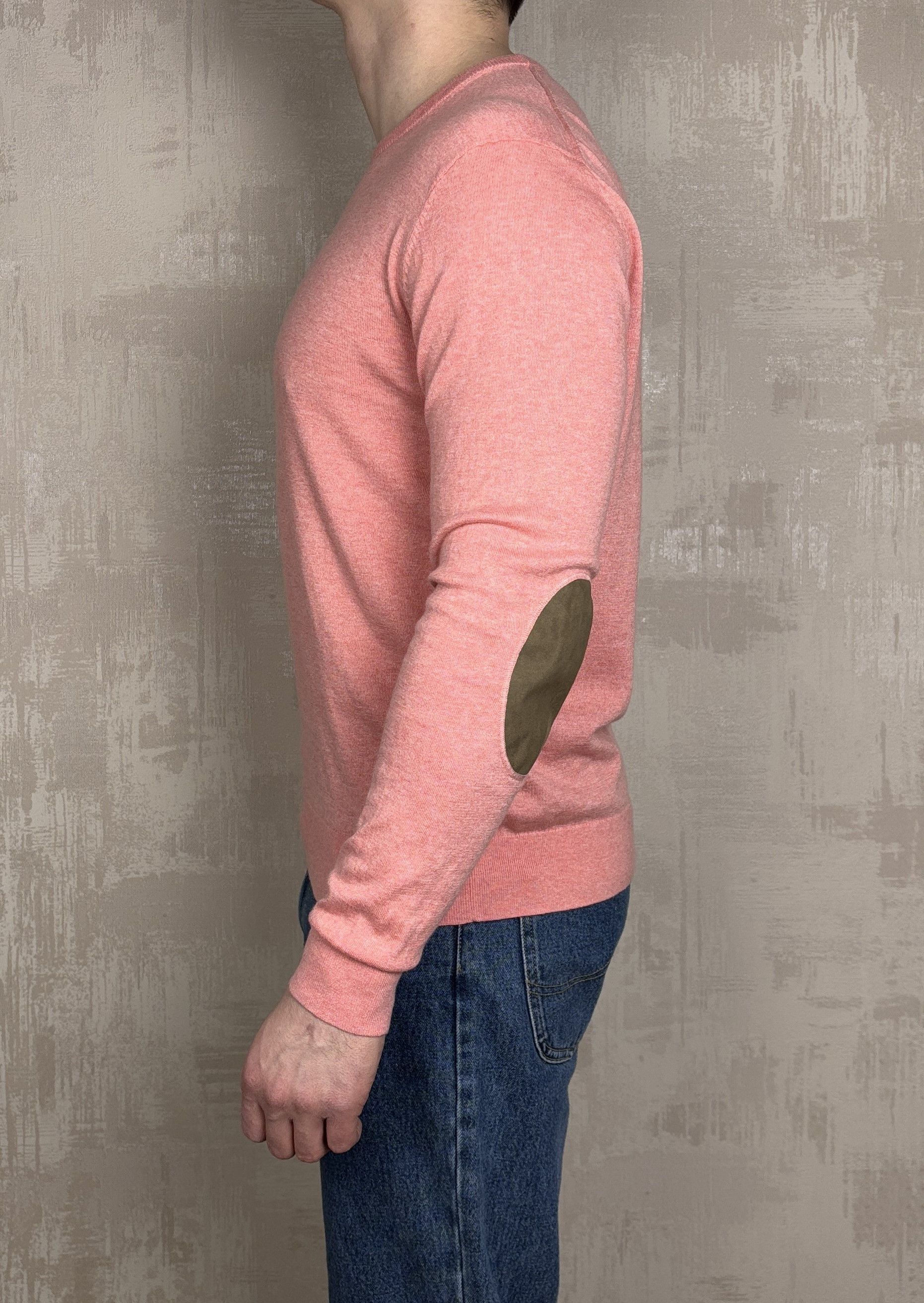 Hackett Hackett London Cotton Cashmere Crew Sweater Elbow Pads Coral Size US L / EU 52-54 / 3 - 7 Thumbnail