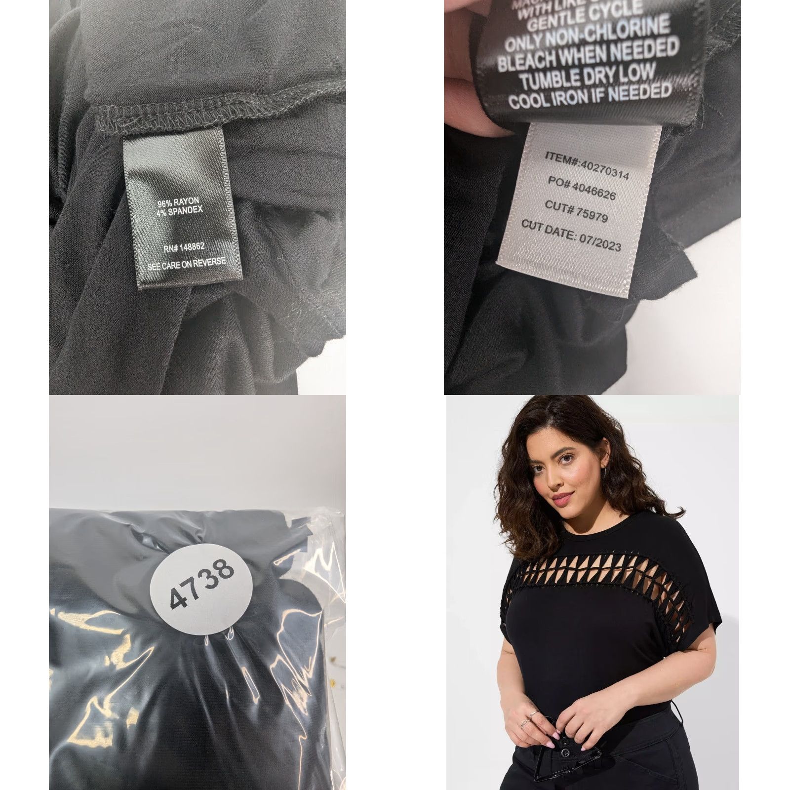 Torrid NWT Torrid Knit Jersey Crew Neck Black 1X Plus Blouse Shirt Womens Tunic Size 1X Crew Neck Casual Workwear Winter Spring Summer Fall Size XL / US 12-14 / IT 48-50 - 8 Thumbnail