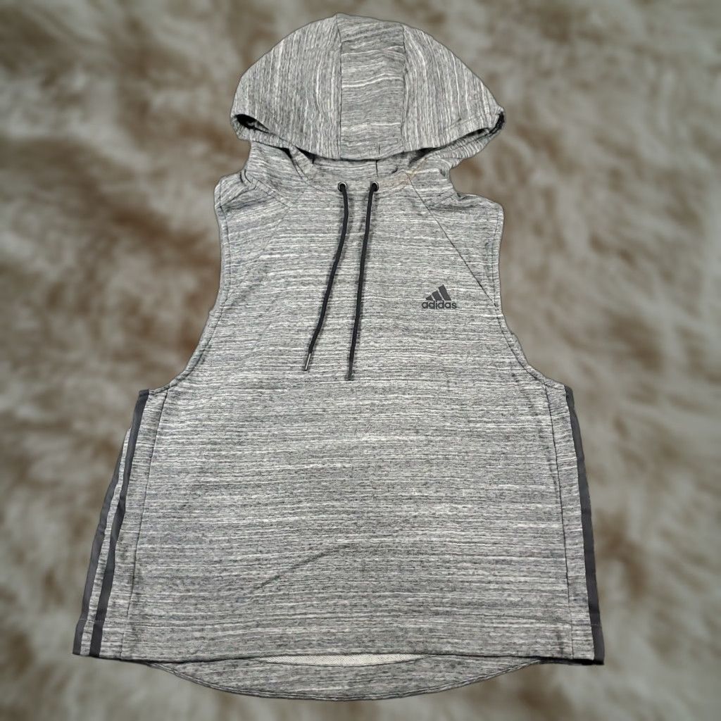 Adidas Adidas Hoodie Womens Large Gray Sleeveless Pullover Activewear Sports Size L / US 10 / IT 46 - 1 Thumbnail