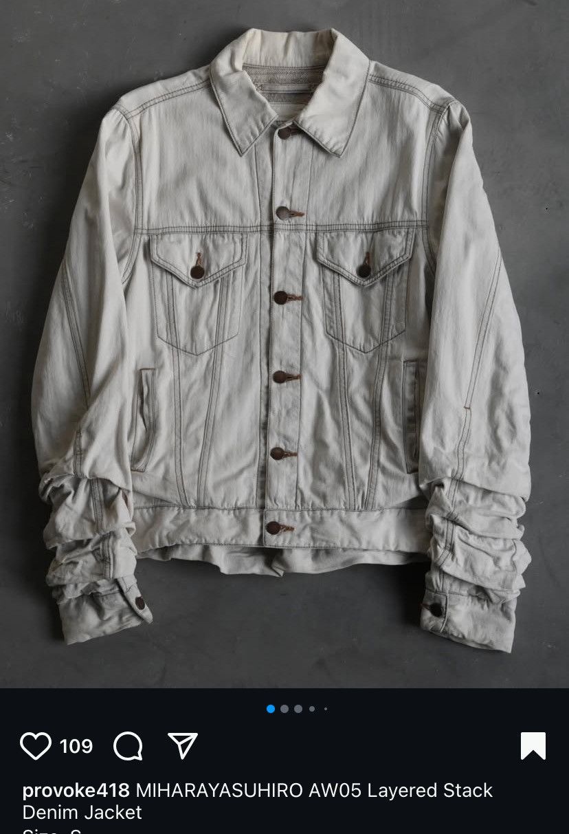 Maison MIHARA YASUHIRO AW05 MIHARAYASUHIRO Layered Stack monkey sleeve Denim Jacke Size US M / EU 48-50 / 2 - 20 Thumbnail