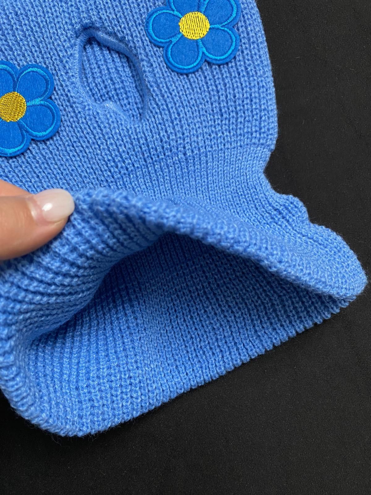 Other Rare Flower Graphic Balaclava Ski Mask Sky Blue OS Size ONE SIZE - 4 Thumbnail