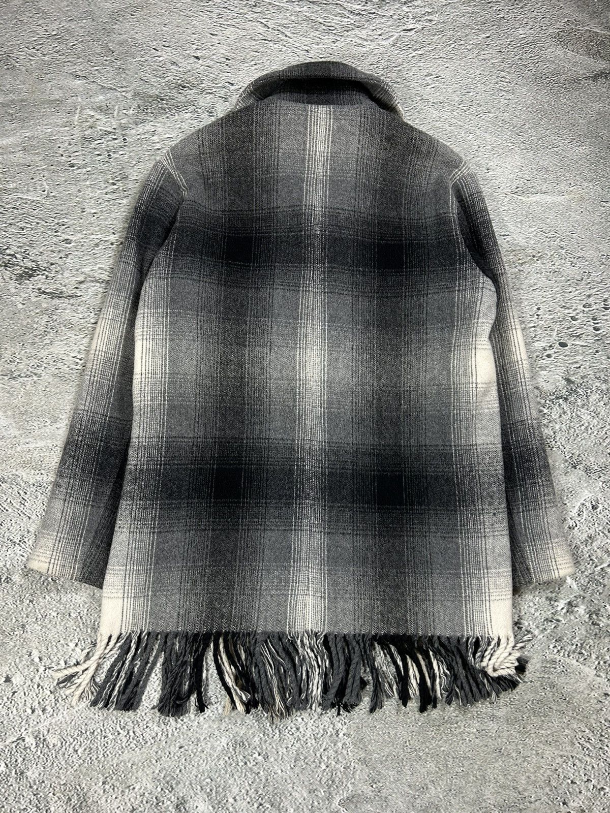 Alexander Wang Alexander Wang coat plaid wool grey with fringes Size US M / EU 48-50 / 2 - 7 Thumbnail