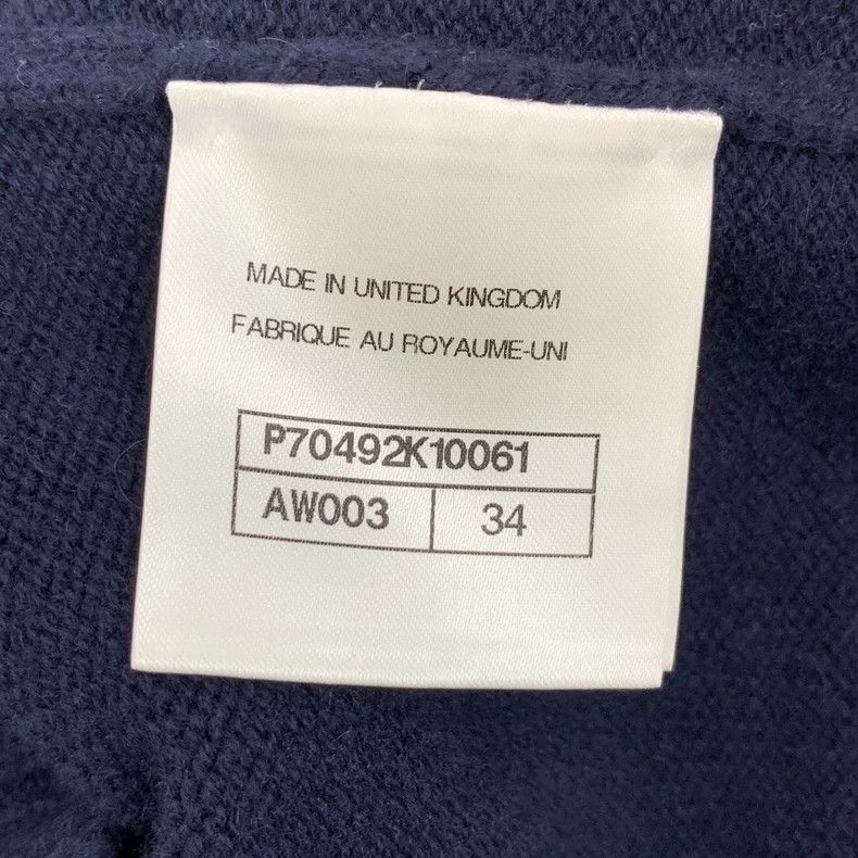 Chanel Chanel Navy Cashmere Cardigan with VNeck -2505 Size US XXS / EU 40 - 7 Thumbnail