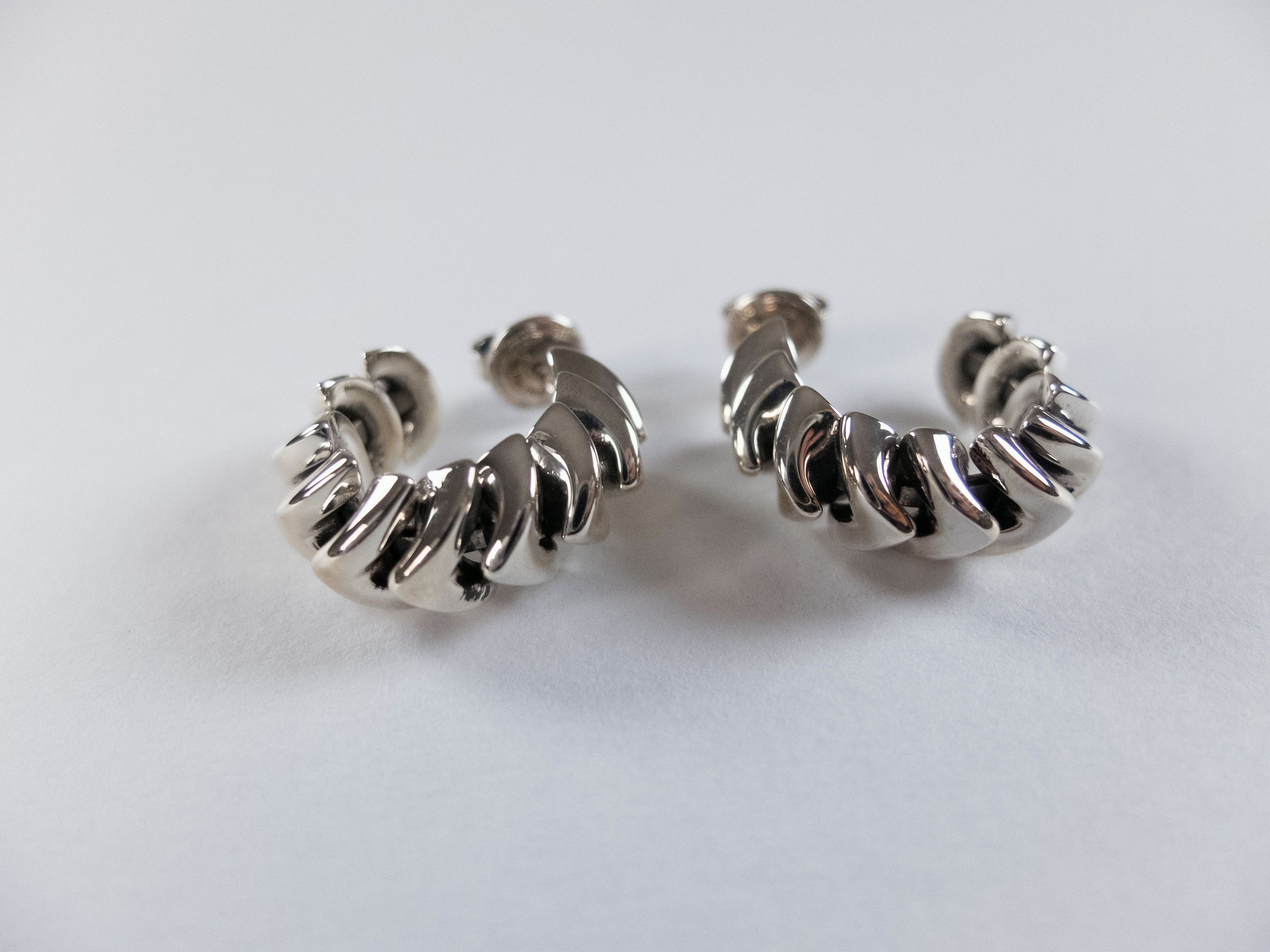 Bottega Veneta BOTTEGA VENETA Pleat Sterling silver twisted hoop earrings q Size ONE SIZE - 2 Thumbnail
