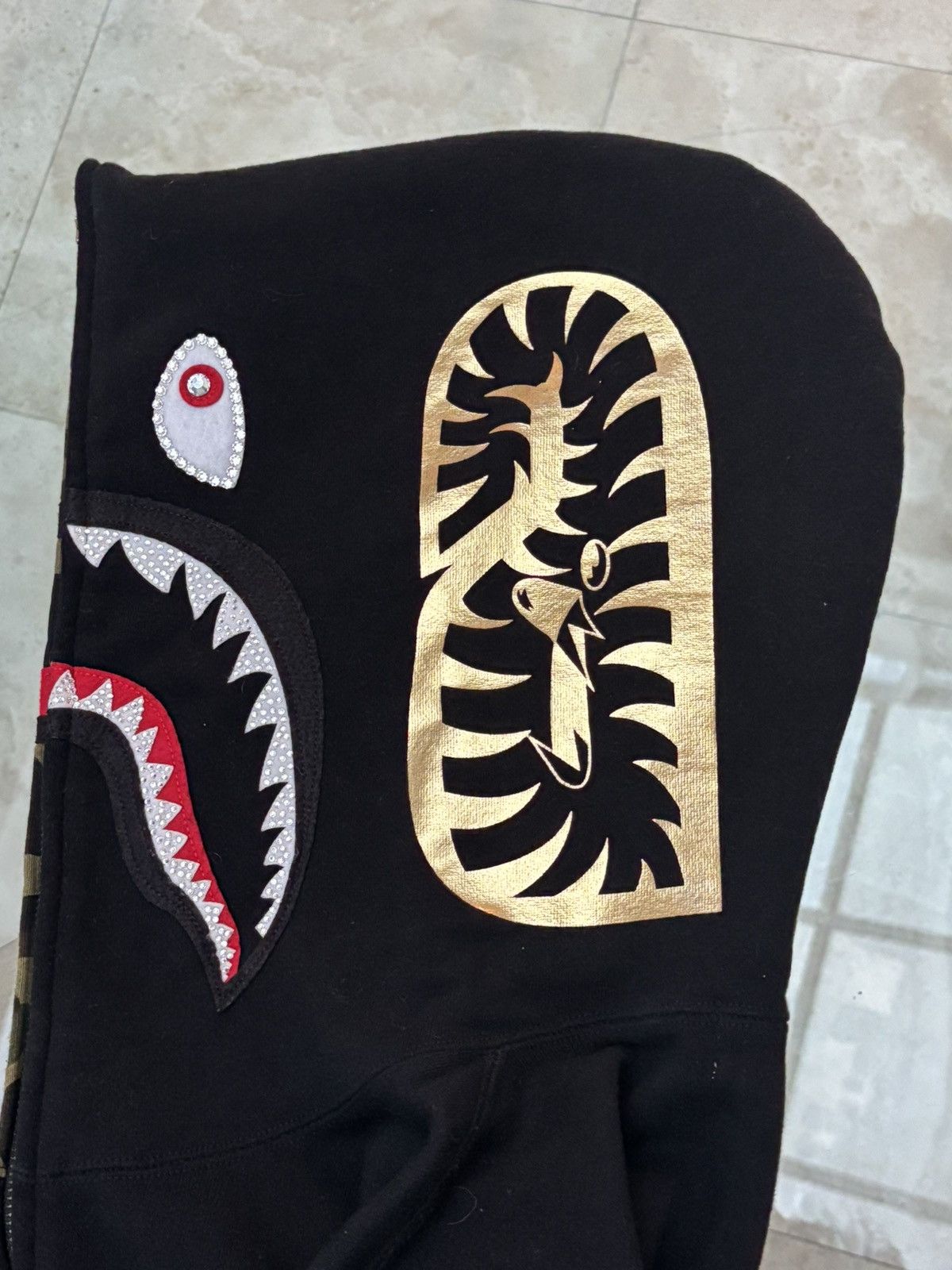 Bape × Swarovski Swarovski Shark Full Zip Hoodie Size US L / EU 52-54 / 3 - 4 Thumbnail