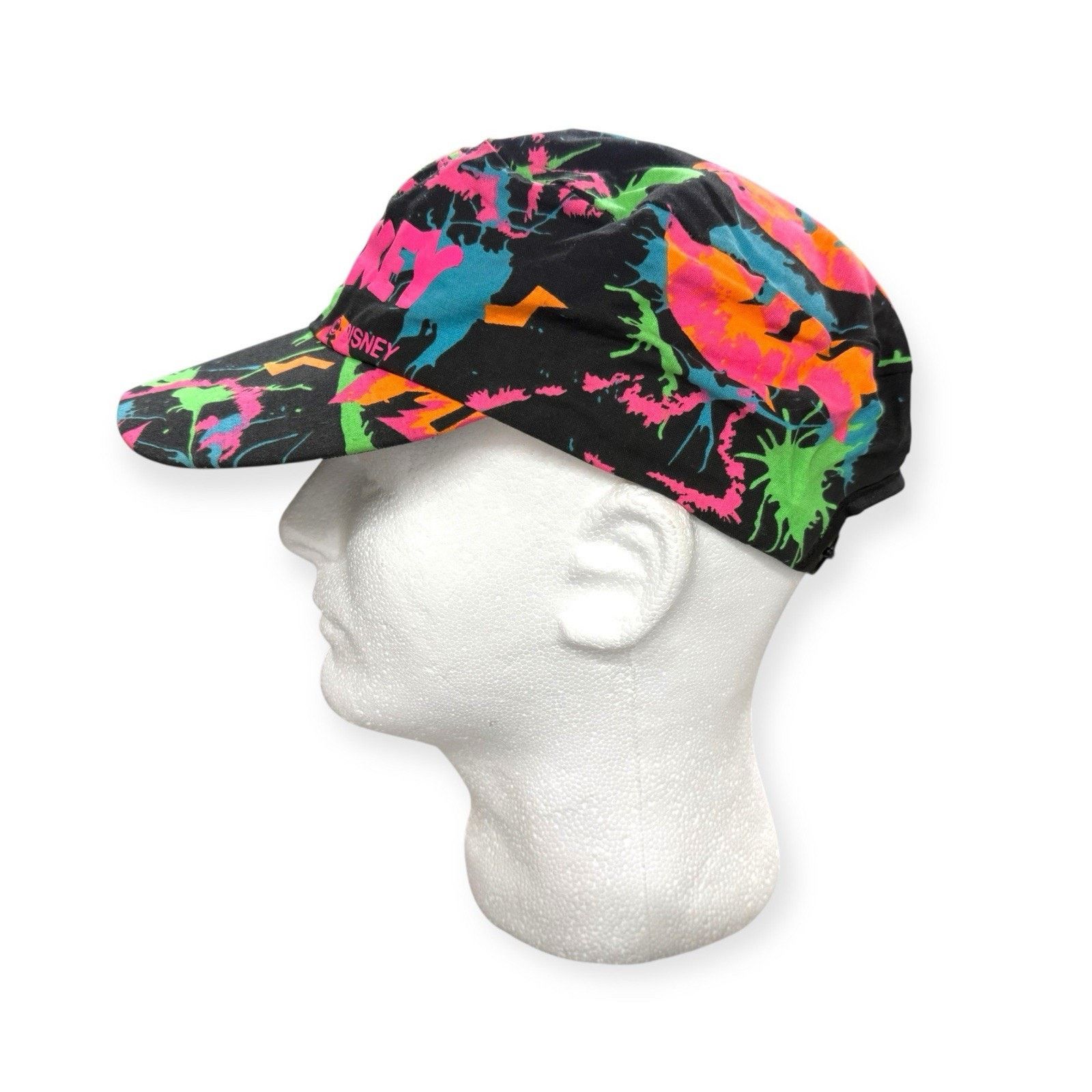 Disney MICKEY MOUSE: Vtg 1980s Neon Paint Splatter Painter Hat Size ONE SIZE - 3 Thumbnail