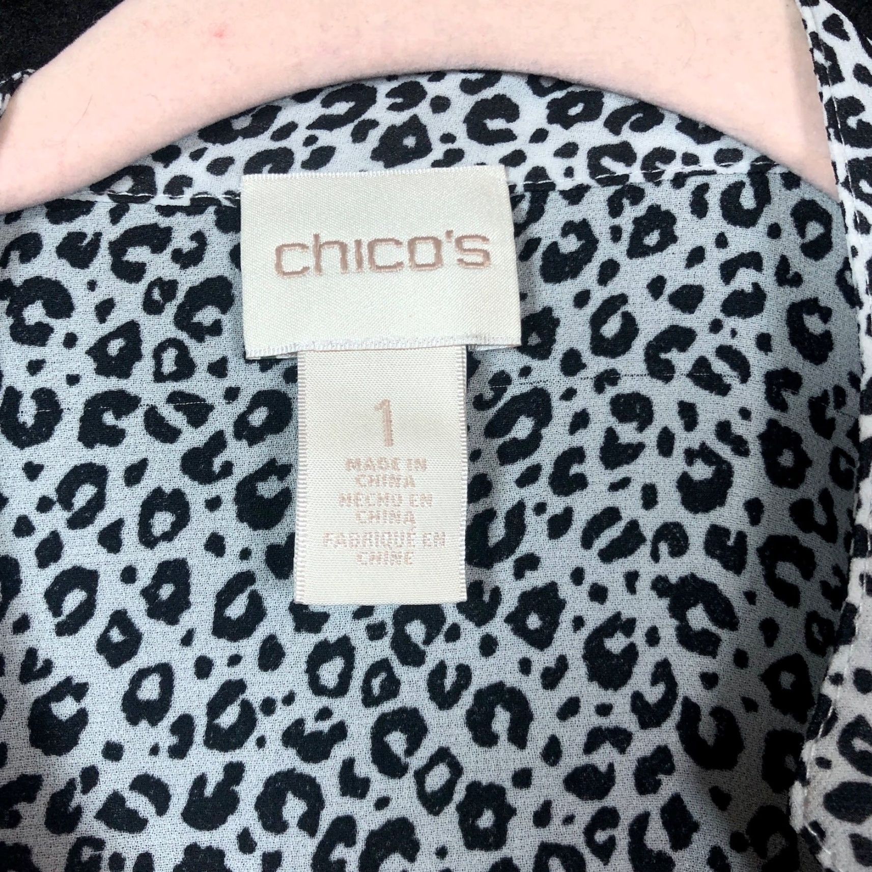Vintage Chicos Womens Blouse Black Leopard Print Waterfall Front Long Sleeve M Shirt Womens Size M / US 6-8 / IT 42-44 - 6 Thumbnail
