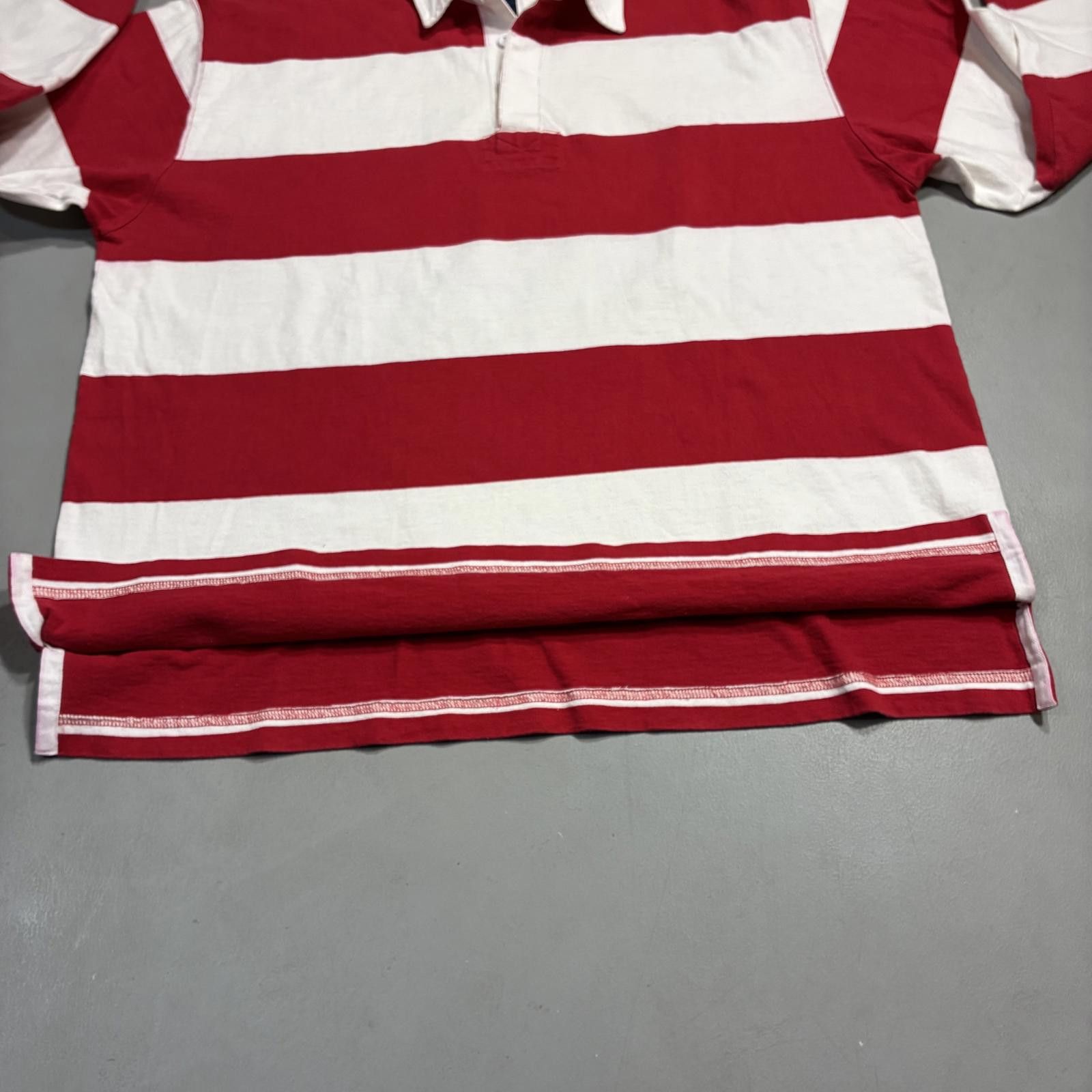 Lands' End Vintage 90s Lands End Striped Rugby Polo Shirt Men's XL Red Size US XL / EU 56 / 4 - 7 Thumbnail