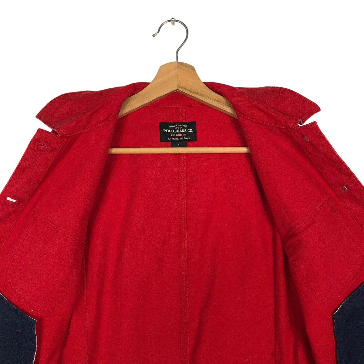 Ralph Lauren 🔥Rich Red - Cropped Trucker Denim Ralph Lauren MFG CO Size US M / EU 48-50 / 2 - 10 Thumbnail