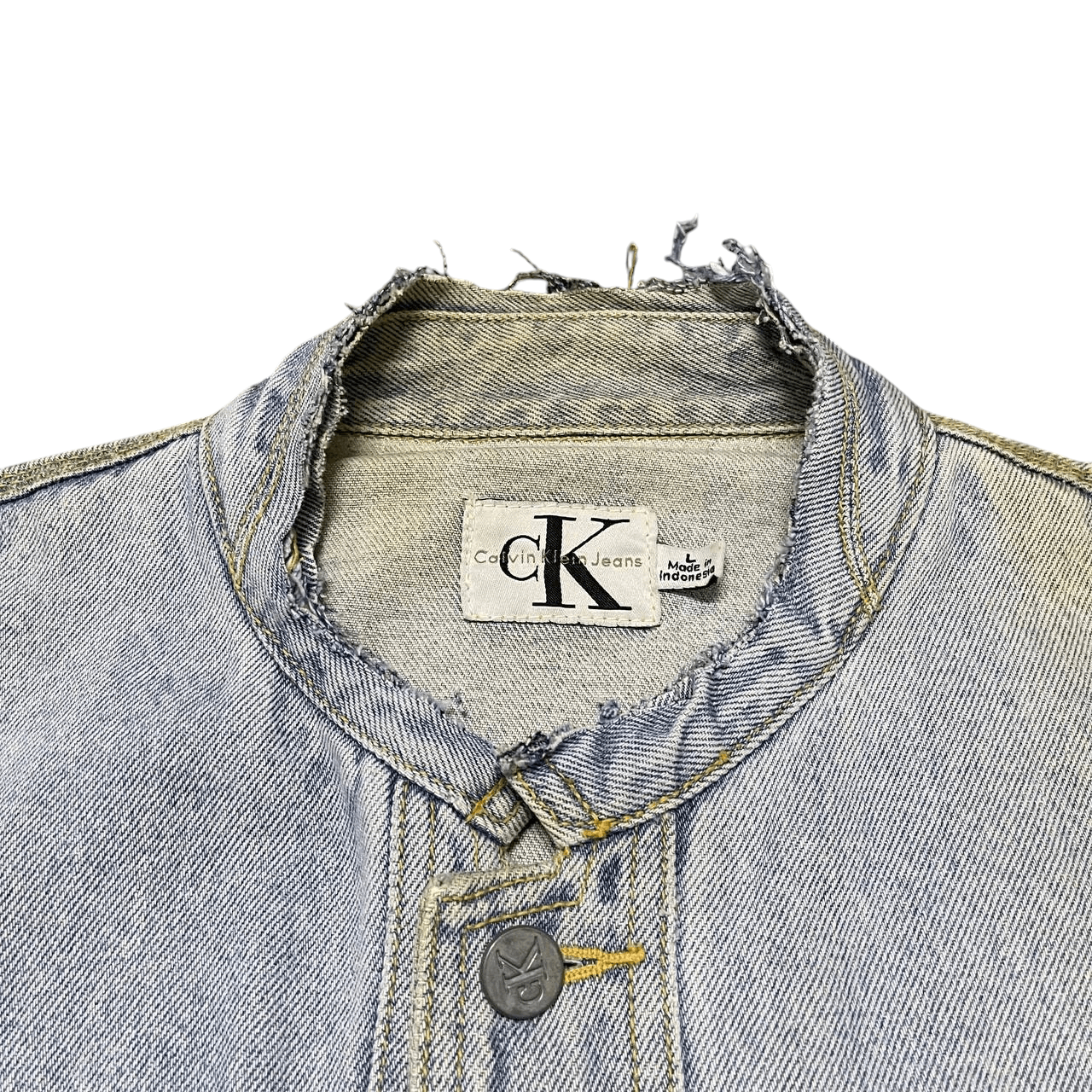 Calvin Klein Vintage CK Calvin Klein Denim Jacket Cut Off Collar Size US L / EU 52-54 / 3 - 6 Thumbnail