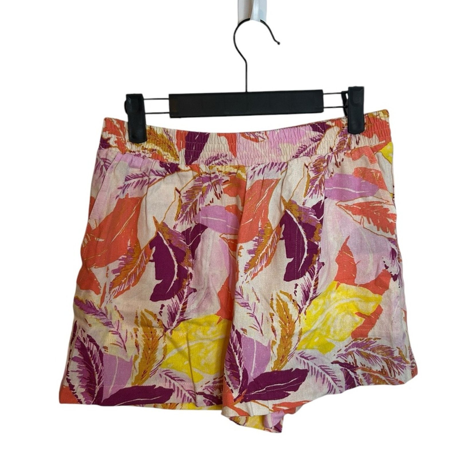 Other Aqua Tropical Print Linen Shorts Size 30" / US 8 / IT 44 - 1 Thumbnail