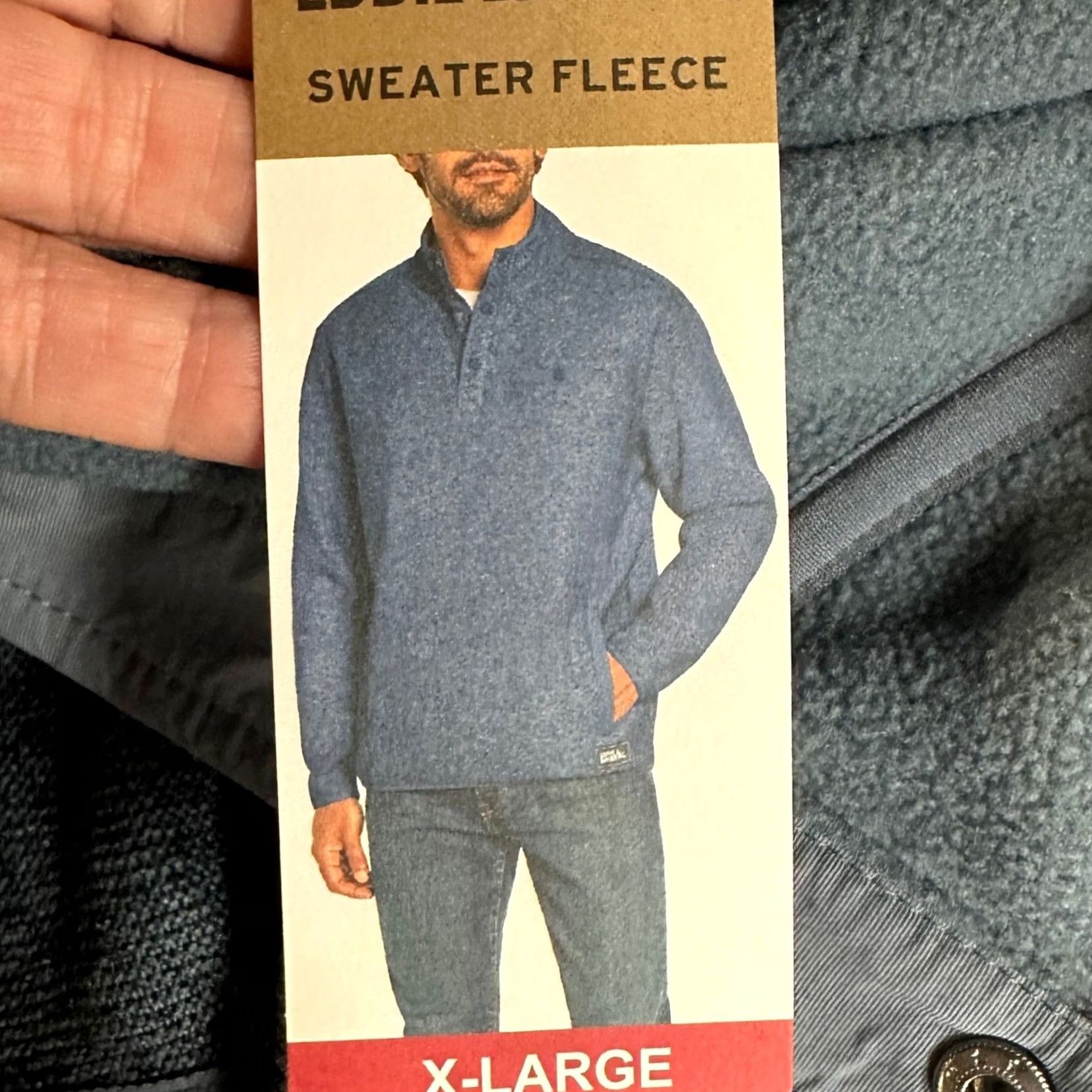 Eddie Bauer VINTAGE? No. Eddie Bauer Mens Fleece Sweater XL Blue Quarter Snap Pockets Sweatshirt NEW Size US XL / EU 56 / 4 - 7 Thumbnail