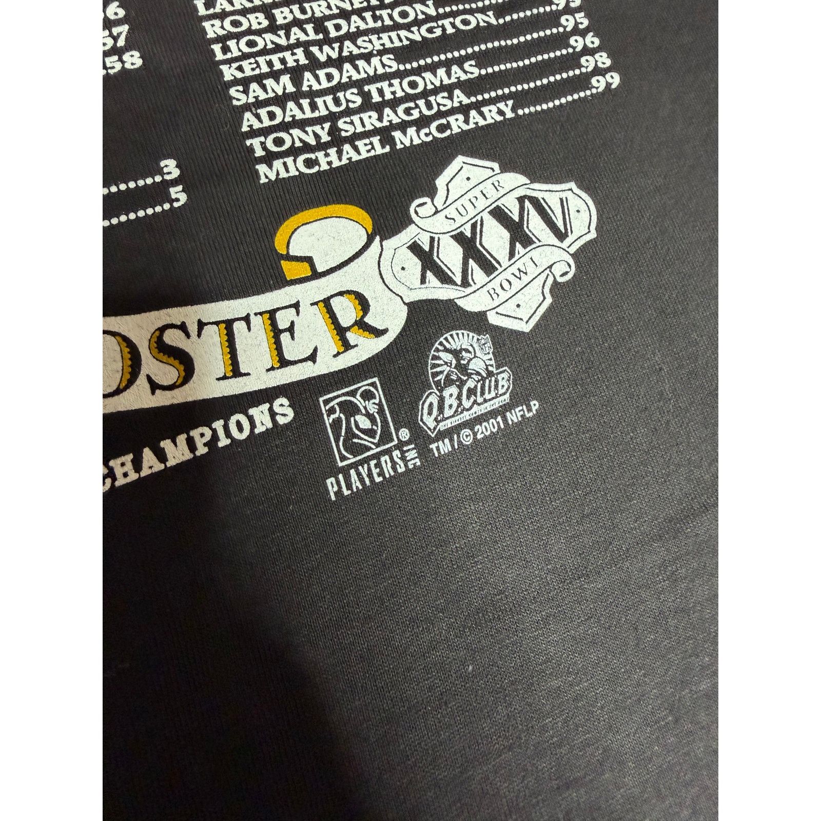 Gildan × NFL × Vintage Vintage Y2k Baltimore Ravens Super Bowl Roster NFL T-Shirt Size US M / EU 48-50 / 2 - 5 Thumbnail