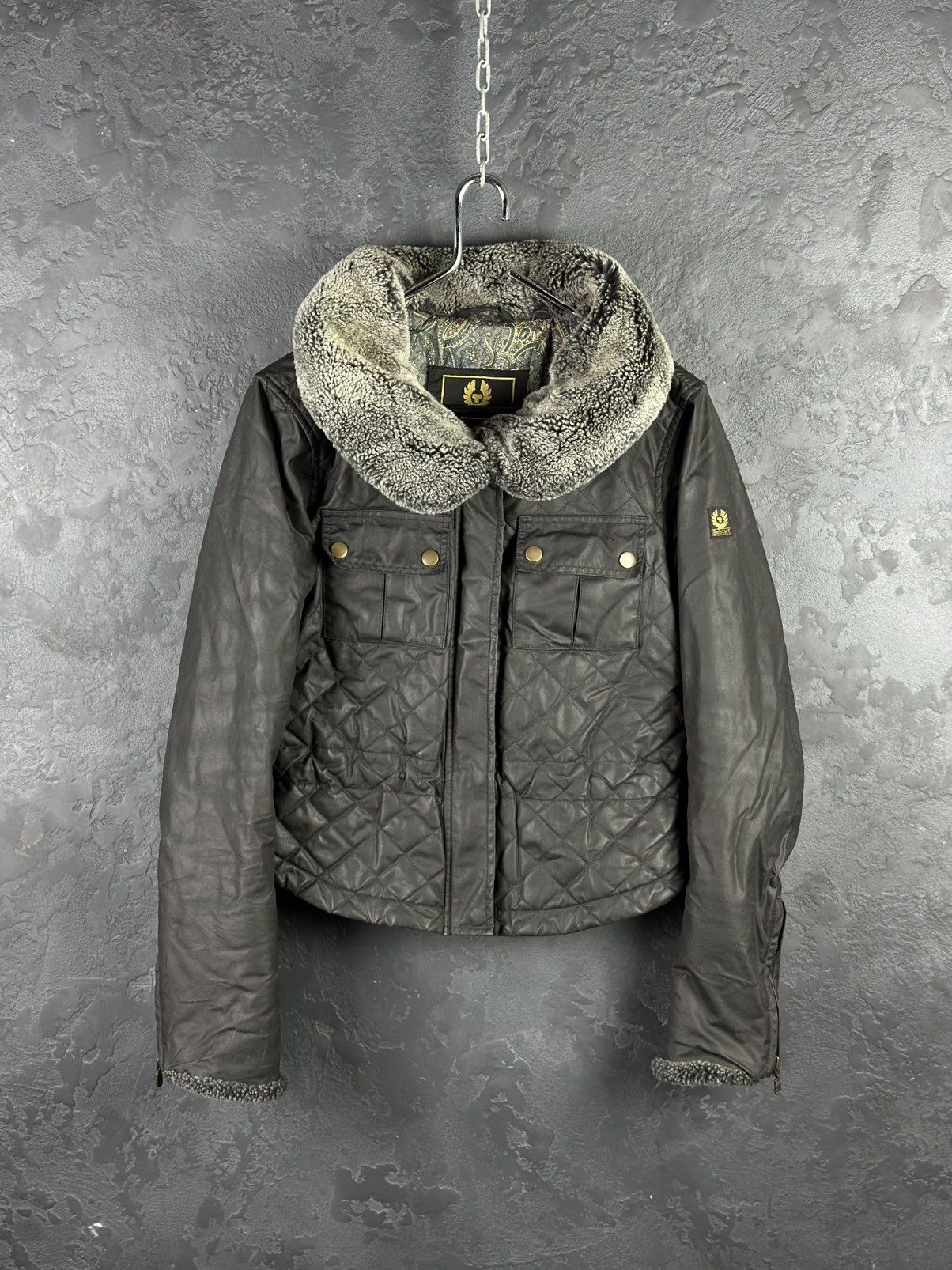 Belstaff Gold Label Waxed Jacket With Fur