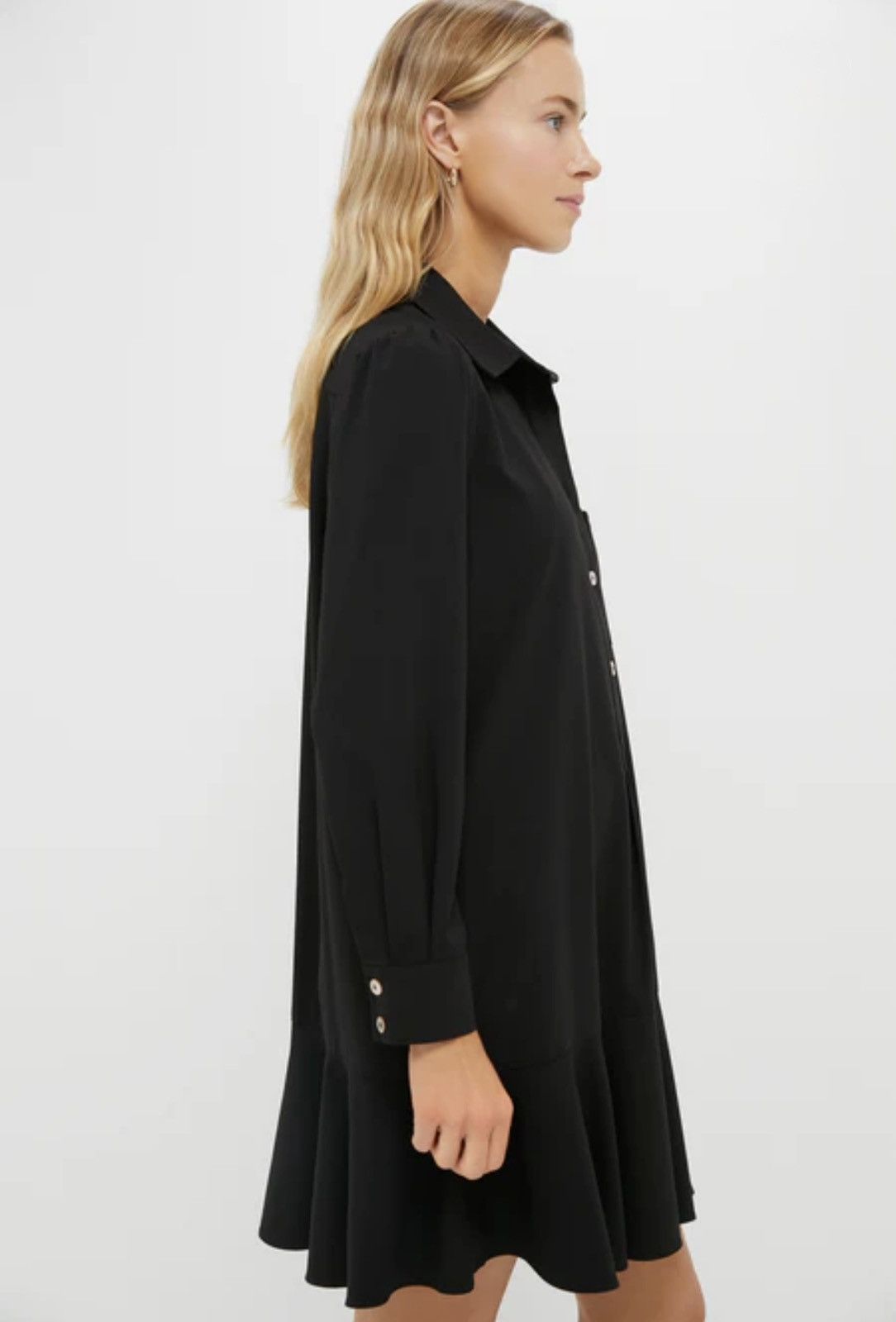 Other Tuckernuck Black Callahan Long Sleeve Crepe Shirt Dress Size S / US 4 / IT 40 - 5 Thumbnail