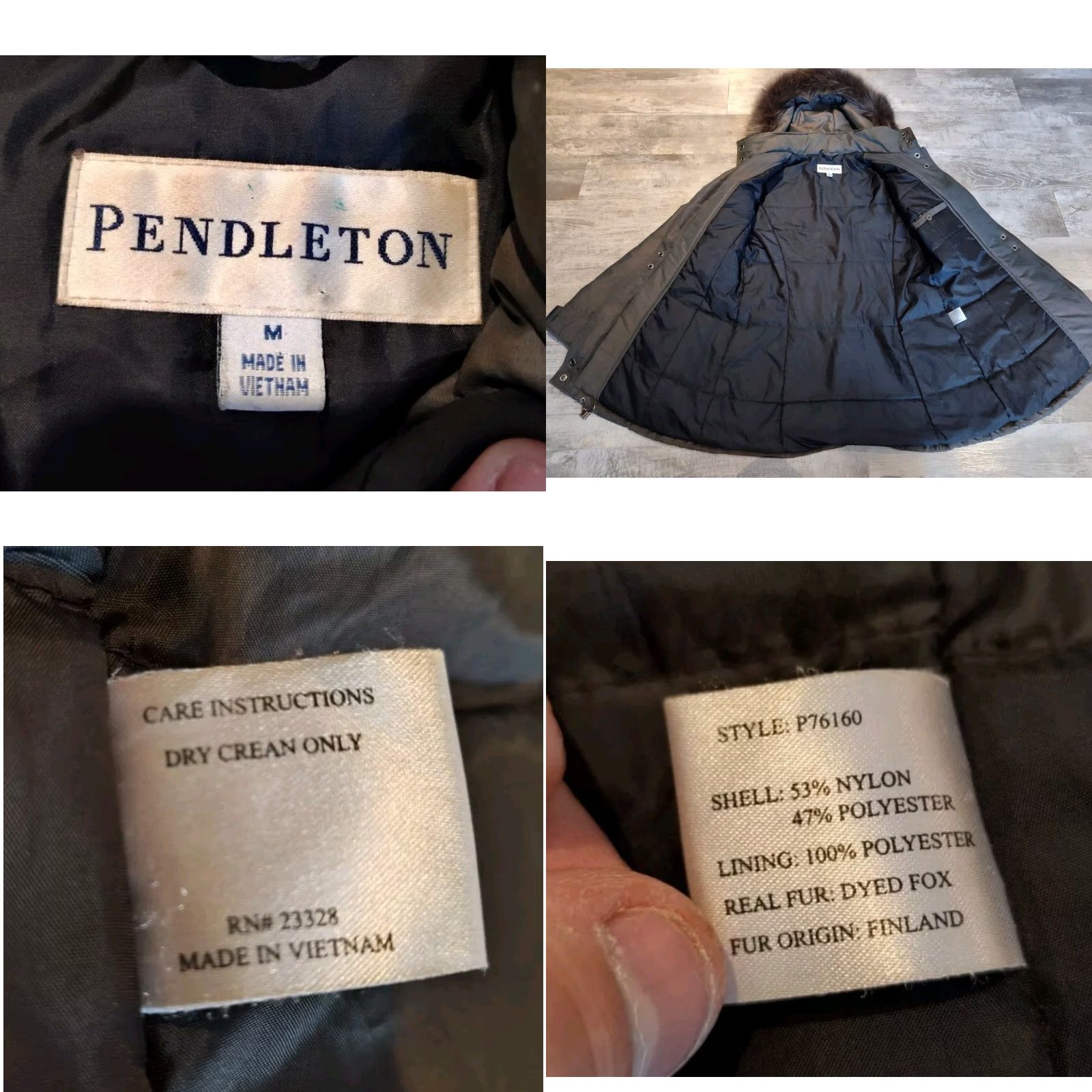 Pendleton Pendleton Women's M Jacket Parka Dyed Fox Fur Hood Quilted Lined Size M / US 6-8 / IT 42-44 - 8 Thumbnail