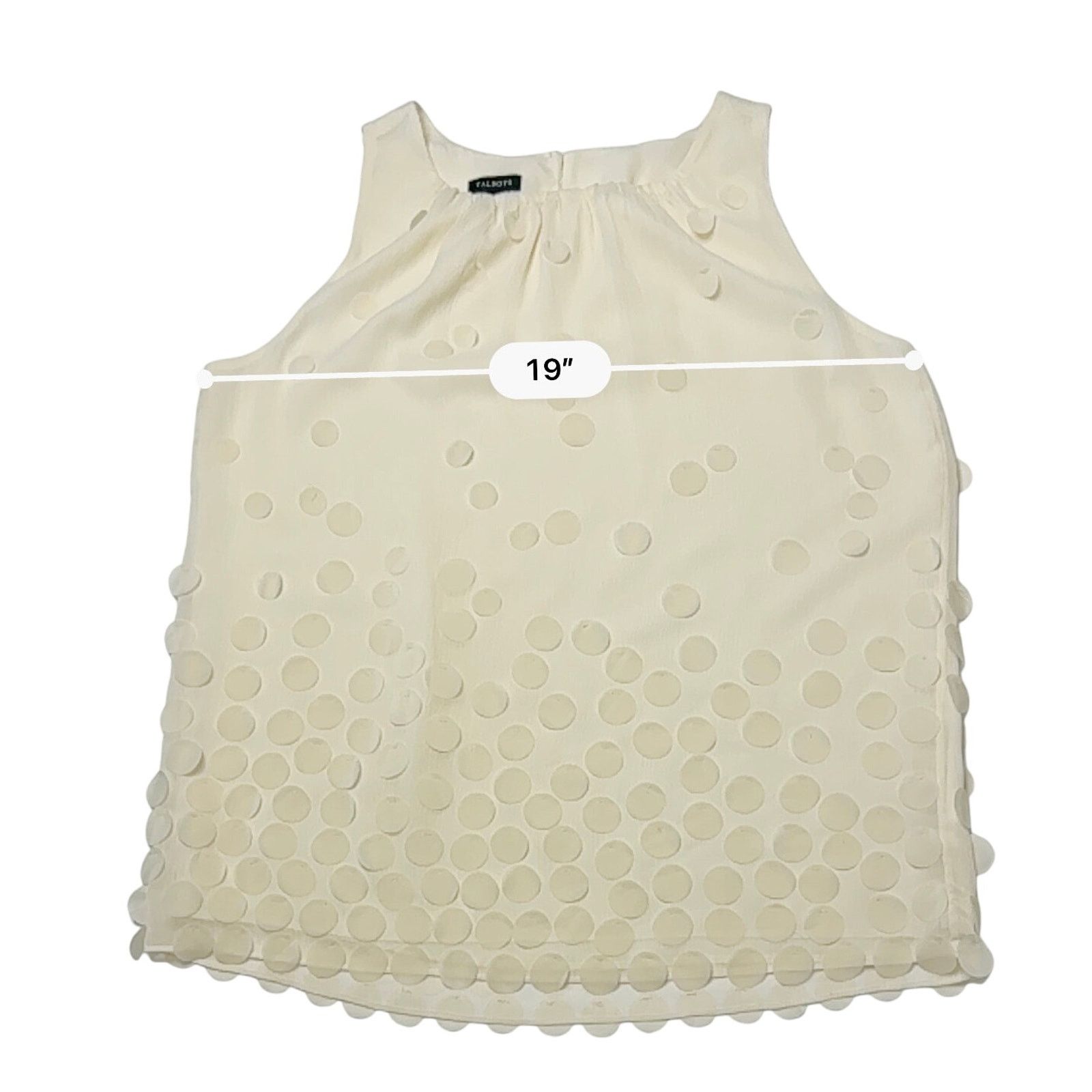 Other Talbots Cream Sleeveless Circle Flutter Blouse 8 Glam Size M / US 6-8 / IT 42-44 - 5 Thumbnail