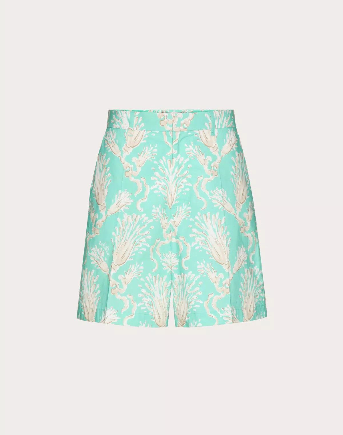 Valentino oc11z0725 Cotton Poplin Bermuda Shorts in Beige/Turquoise Size US 34 / EU 50 - 1 Thumbnail