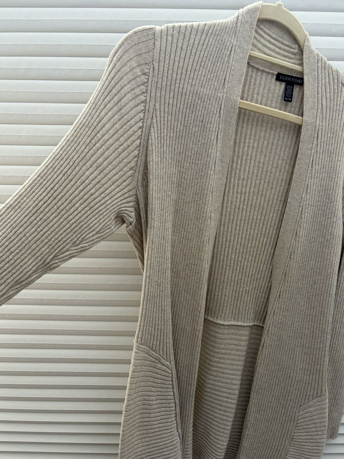 Eileen Fisher Eileen Fisher XL 100 Extra Fine Merino Wool Ribbed Cardigan Size XL / US 12-14 / IT 48-50 - 2 Thumbnail