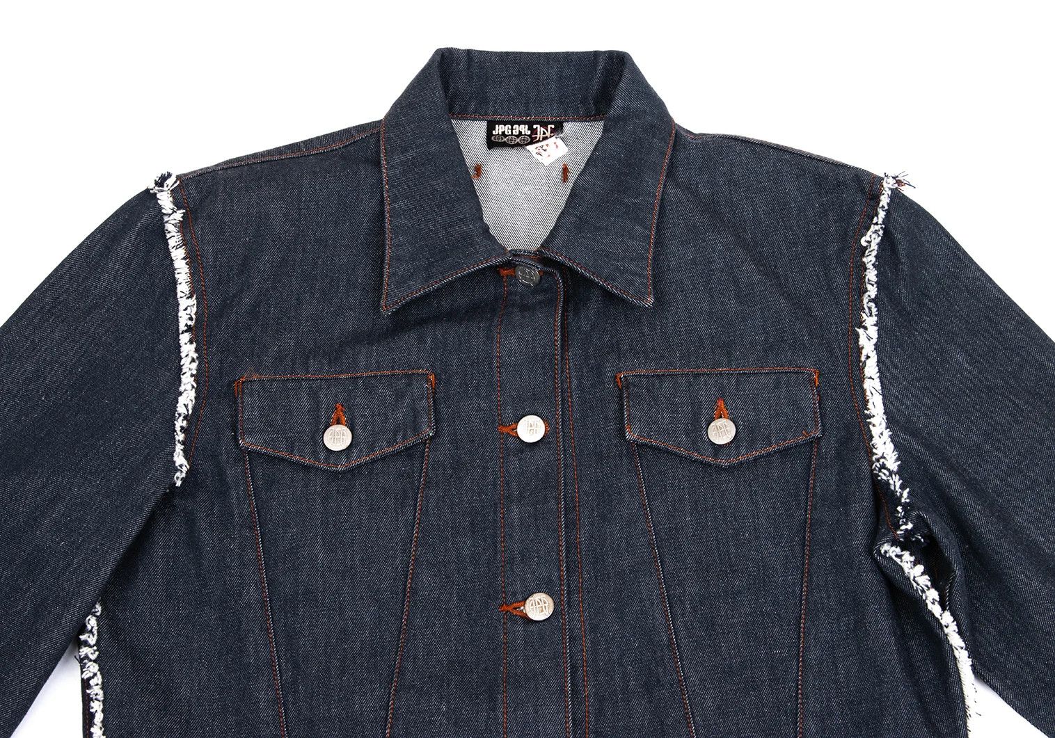 Jean Paul Gaultier Frayed Denim Trucker Jacket in Indigo 50 Size US M / EU 48-50 / 2 - 2 Thumbnail