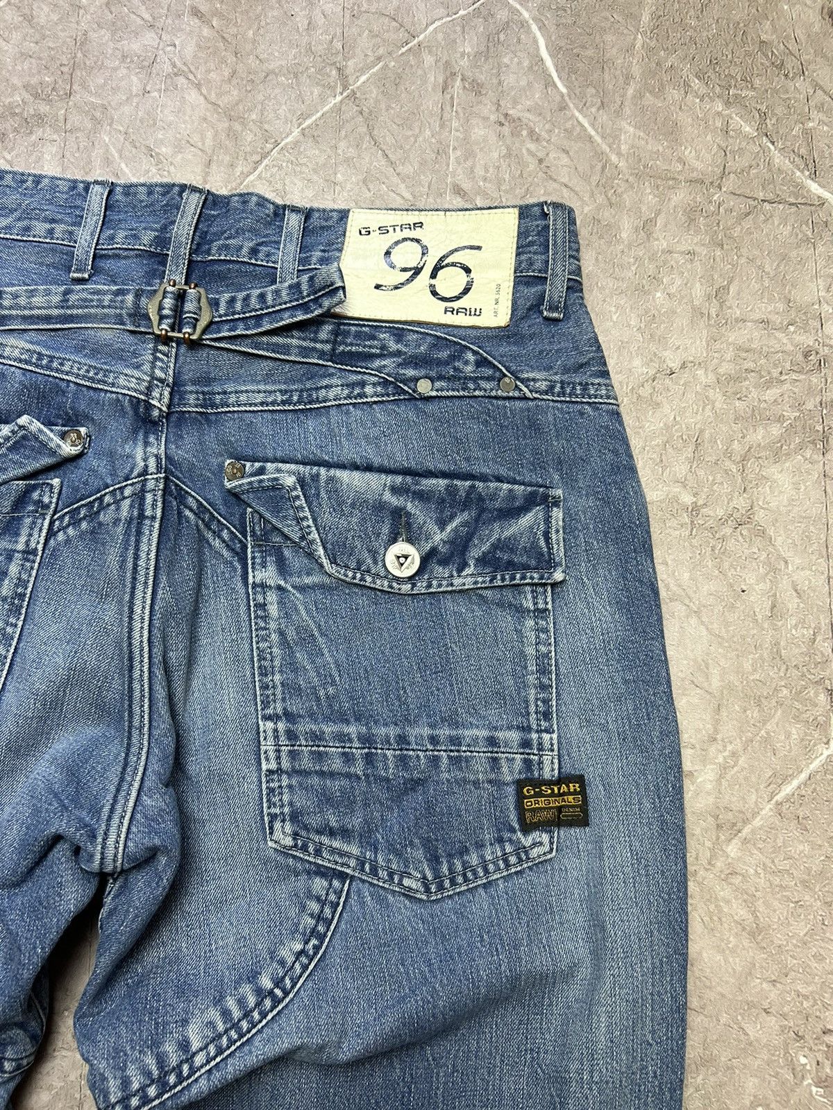 G-Star × Japanese Brand × Vintage Vintage G Star Raw Jeans 96 Embroidered Logo Japanese Y2K Size US 33 - 3 Thumbnail