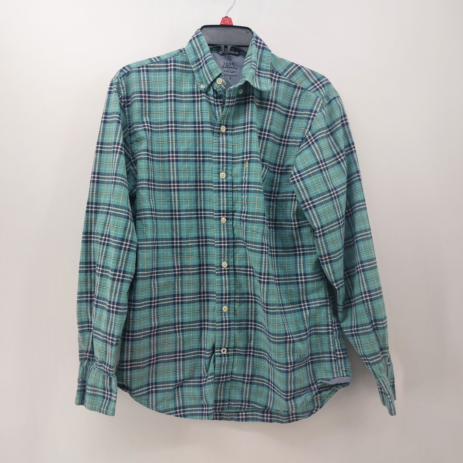 Izod Izod Saltwater Men's Relaxed Classic Plaid Button down S Size US S / EU 44-46 / 1 - 12 Thumbnail