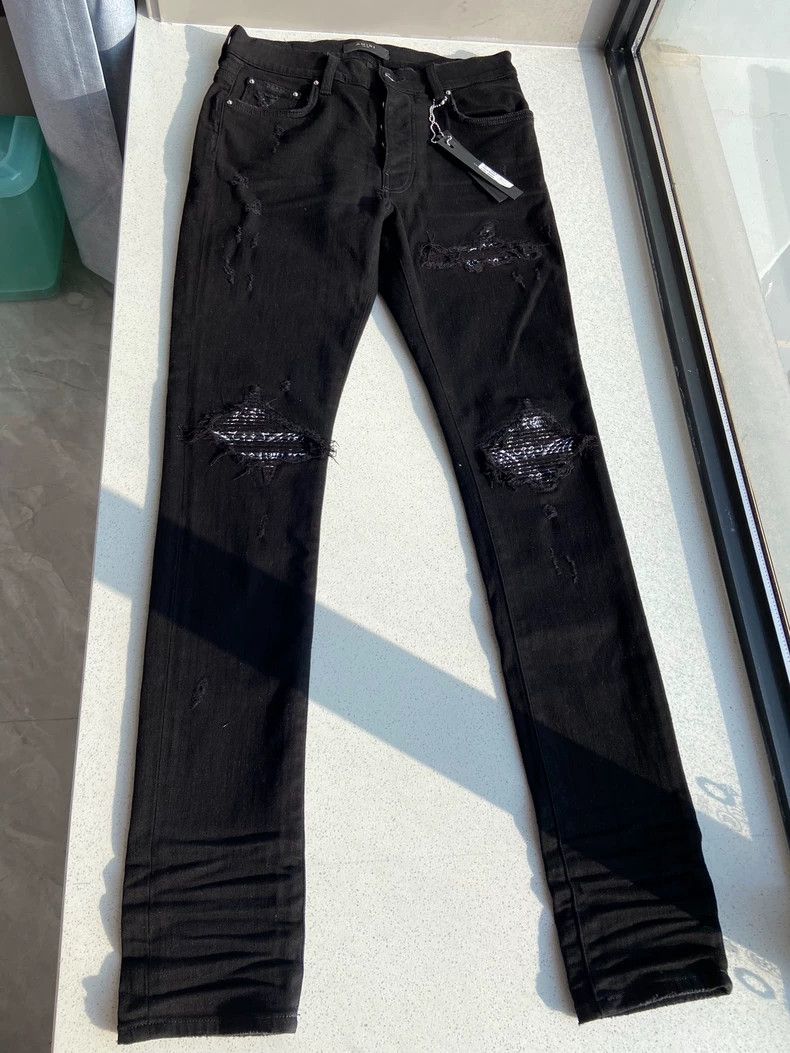 Amiri Amiri MX1 Bandana Jeans Cashew Flower Leather Jeans 2502-Ne Size US 32 / EU 48 - 1 Thumbnail