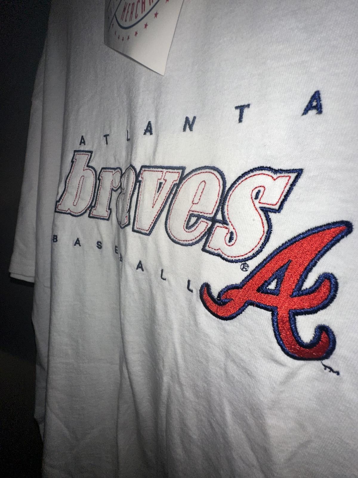 Designer Deadstock 90s Atlanta Braves Hank Aaron Embroidered T-Shirt Size US XL / EU 56 / 4 - 7 Thumbnail