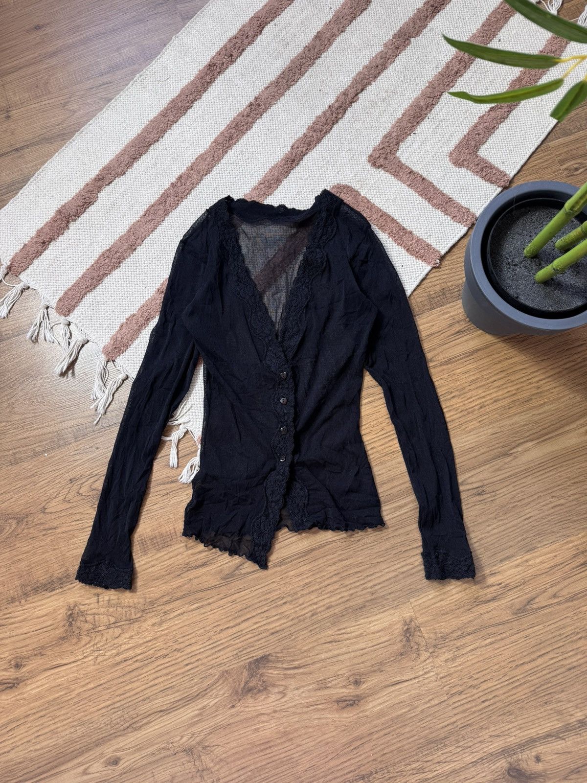 Vintage VINTAGE FULL MESH RUCHES STYLE 2000s BLOUSE Size S / US 4 / IT 40 - 1 Thumbnail