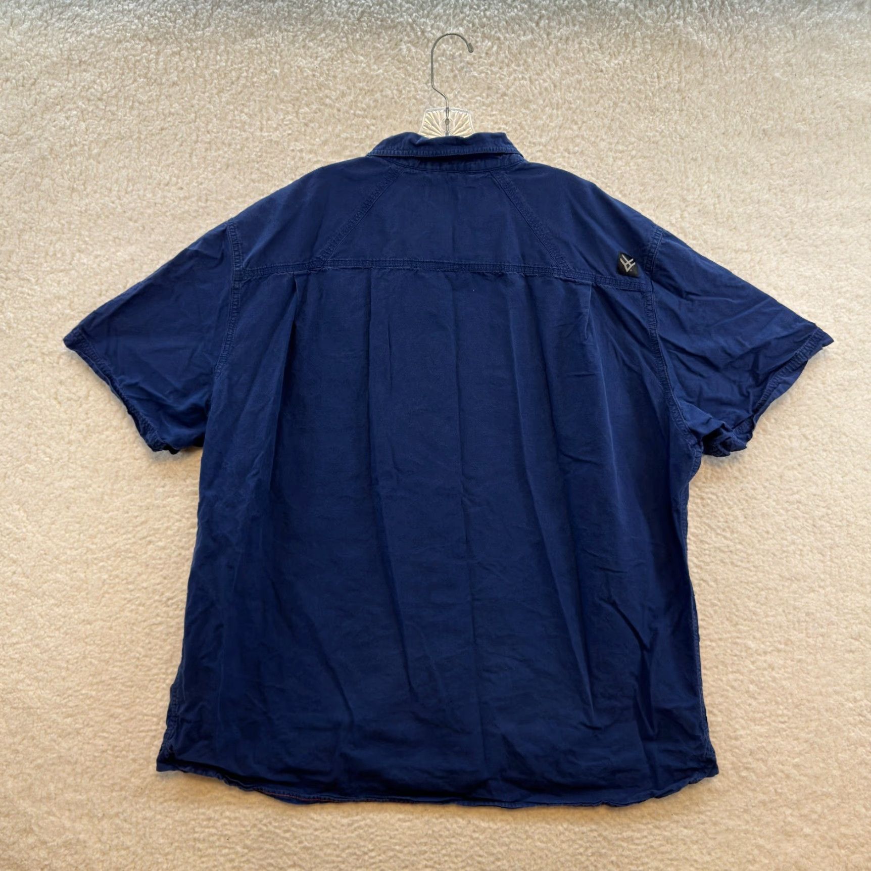 Vintage Hawx Button Shirt 2XL Mens Navy Blue Short Sleeve Workwear Utility Shirt Size US XXL / EU 58 / 5 - 2 Thumbnail