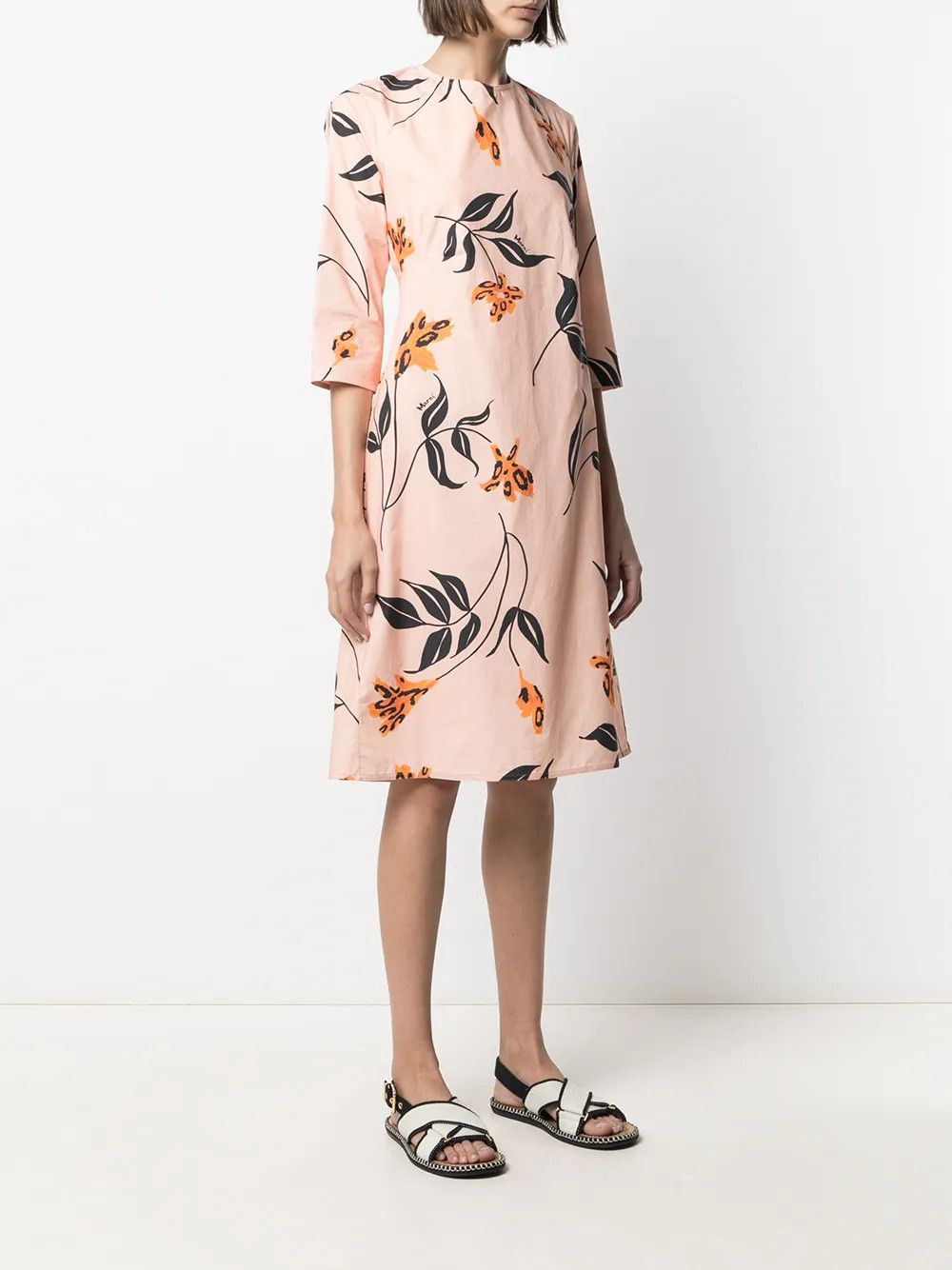 Marni o1y1025 Midi Dress in Multicolor Size S / US 4 / IT 40 - 3 Thumbnail