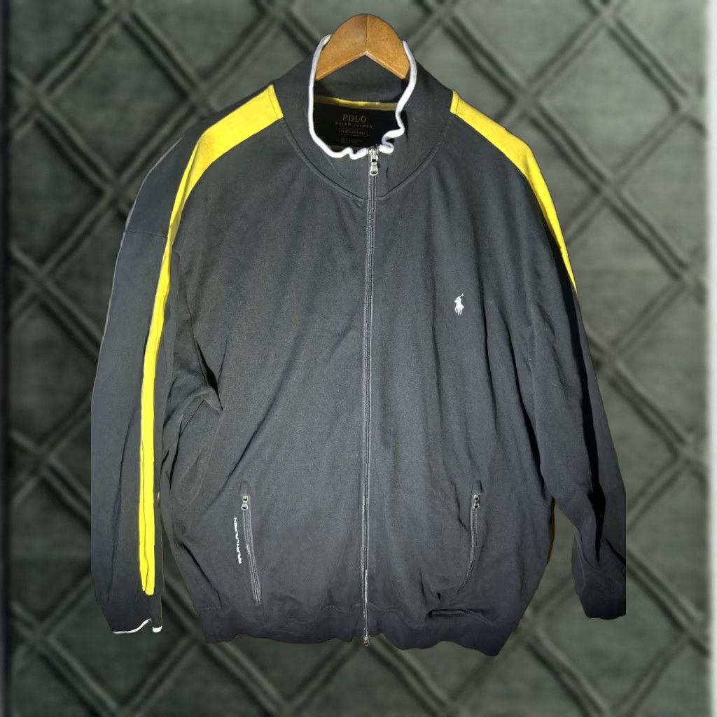 Polo Ralph Lauren Track Jacket Performance Men’s 2XLT Full Zip Yellow Black Jacket Men 2XLT