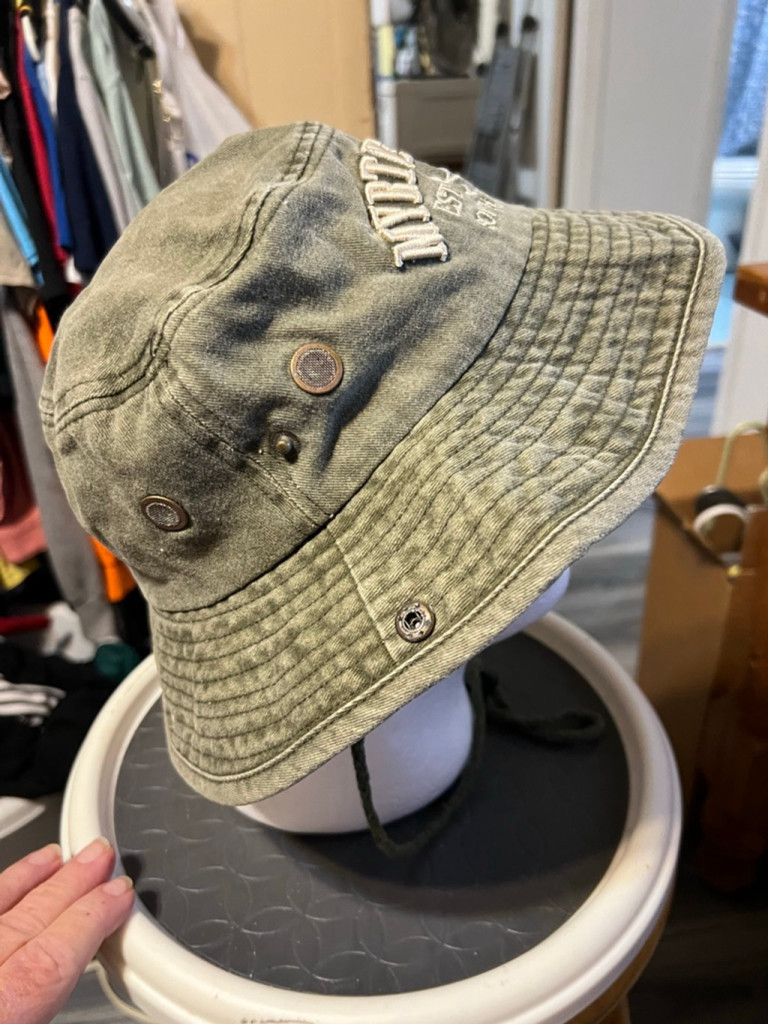 The Unbranded Brand Vintage Lucky 7 Myrtle Beach Olive Green Bucket Hat Size ONE SIZE - 4 Thumbnail