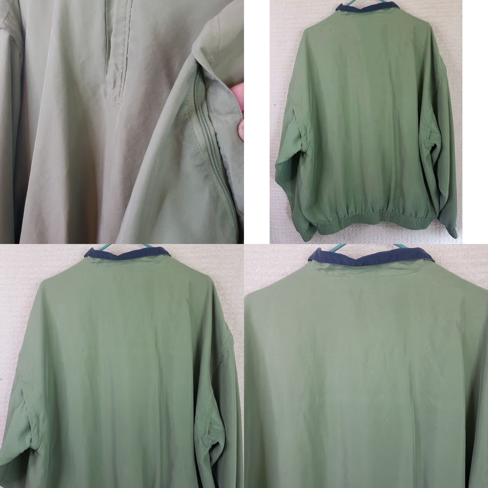 Vintage BOBBY CHAN Green 100% Silk Windbreaker & Vest XL Men Convertible 1/2 Zip Size US XL / EU 56 / 4 - 8 Thumbnail