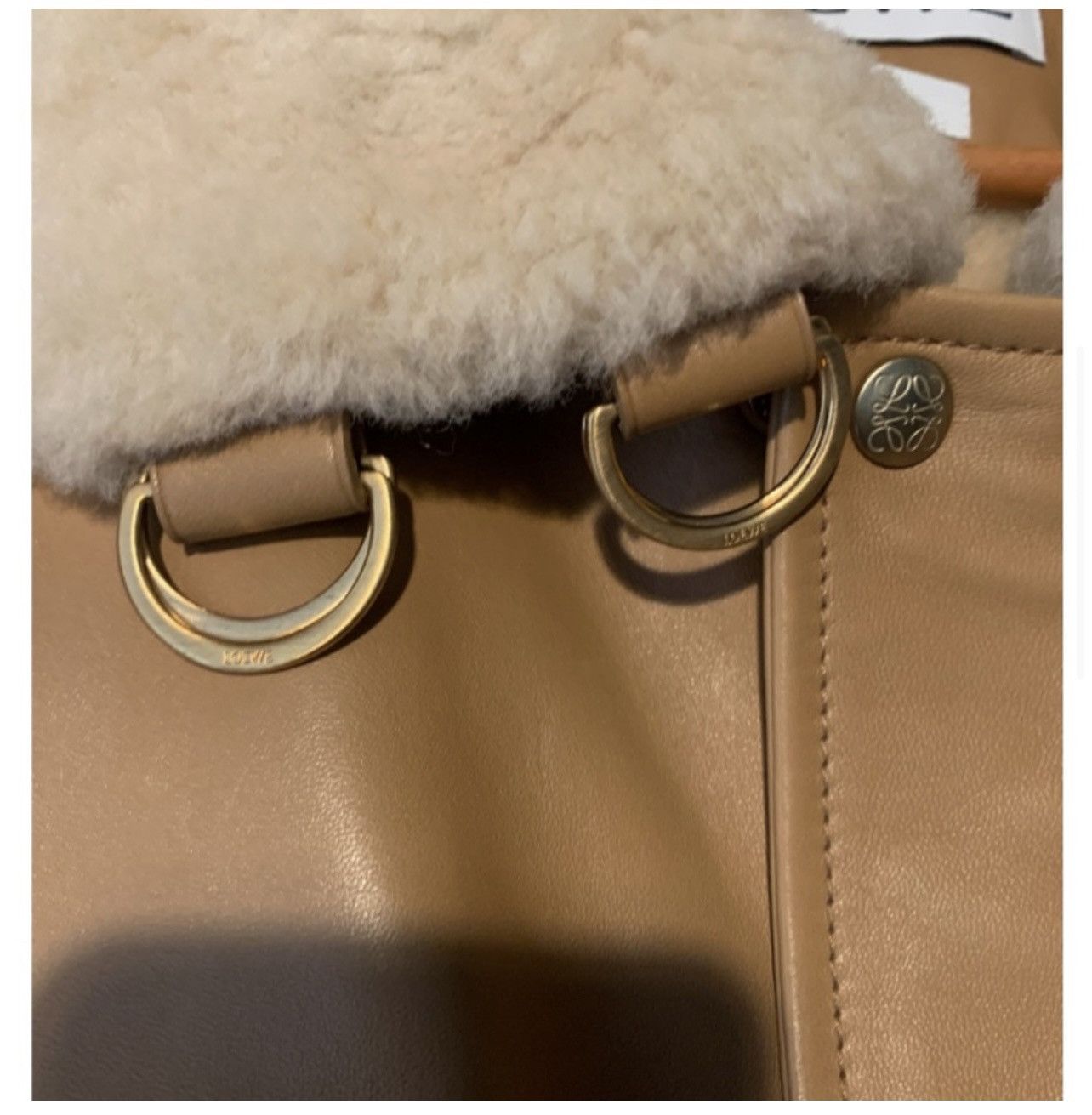Beautiful Men’s Loewe Leather Aviator Nude Jacket