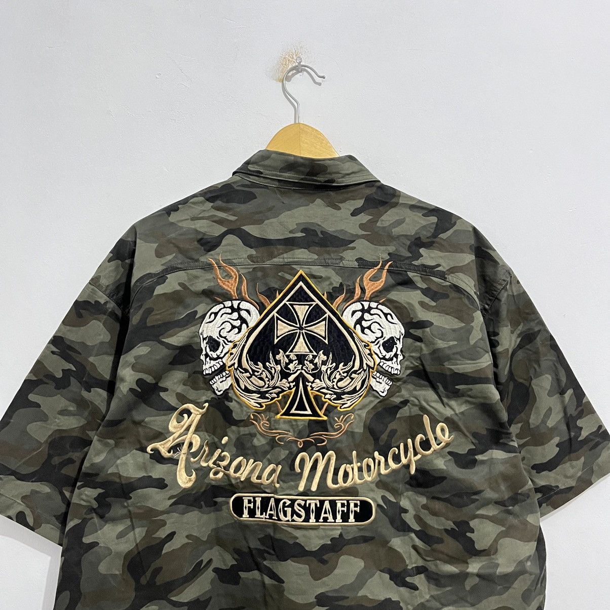 Japanese Brand Flagstaff Arizona Motorcycle Camo Shirt - JUN25 Size US XXL / EU 58 / 5 - 2 Thumbnail