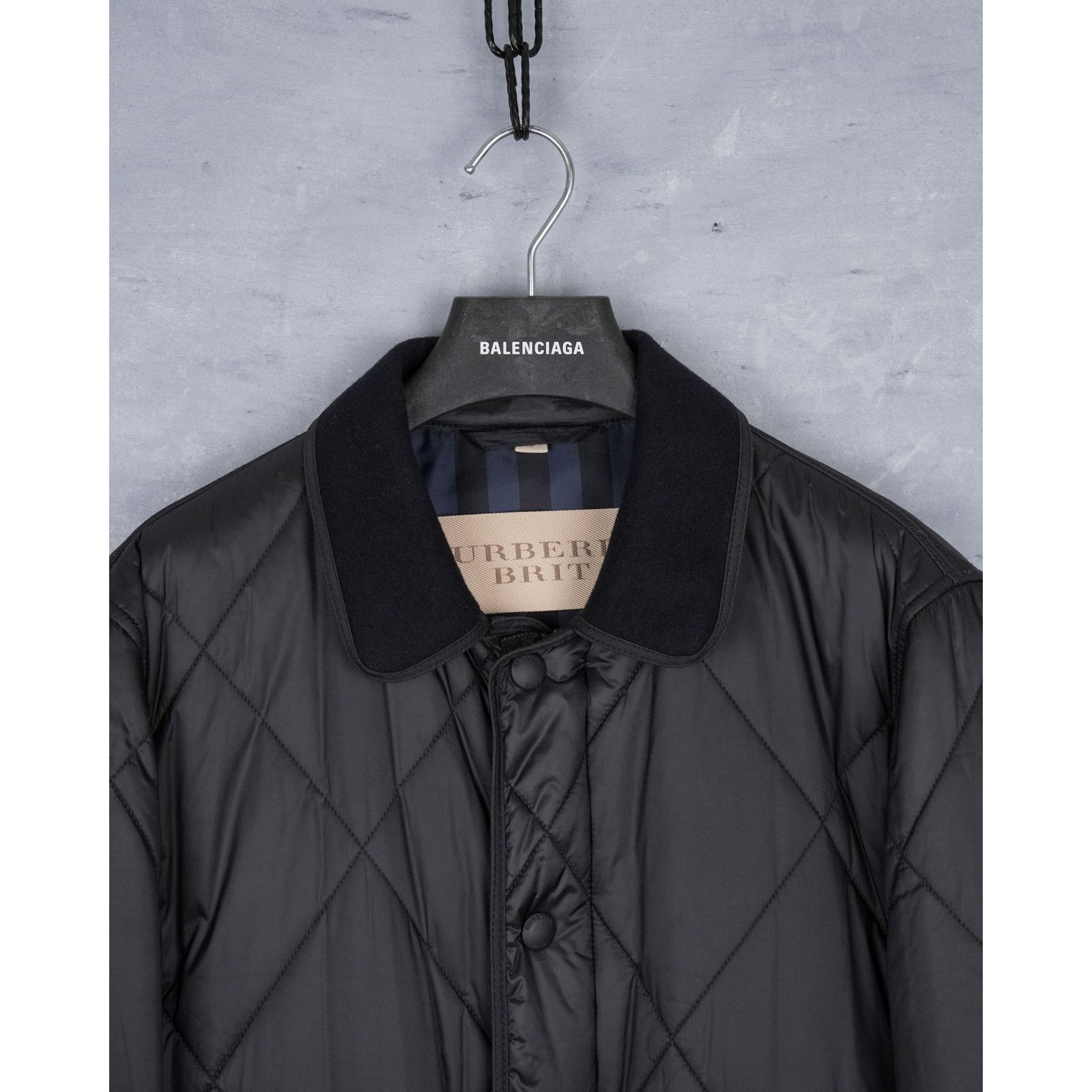 Burberry Burberry brit black quilted lamb leather wool vintage jacket Size US M / EU 48-50 / 2 - 4 Thumbnail