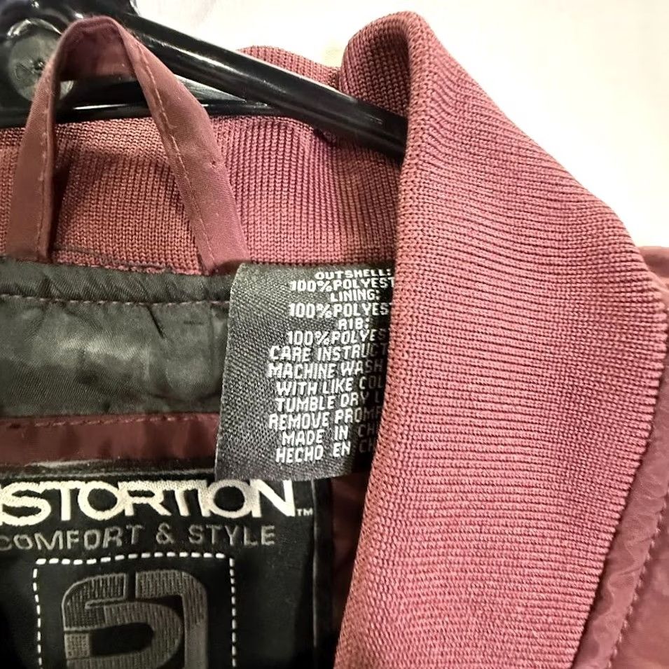 Vintage Distortion Bomber Jacket Men L Maroon Zip Up Lightweight Casual Size US L / EU 52-54 / 3 - 4 Thumbnail