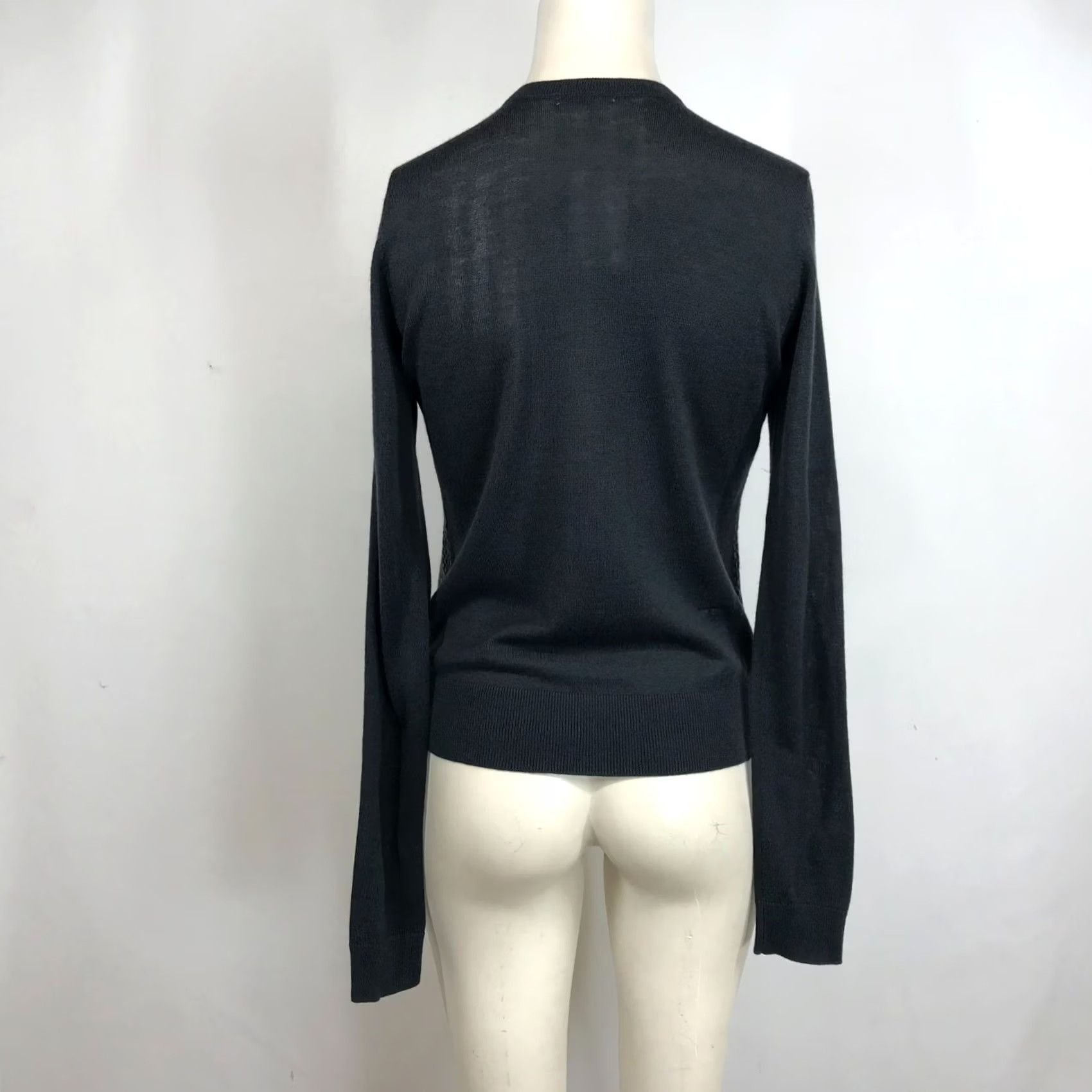 Vintage HALOGEN WOMEN'S XS GRAY LONG SLEEVE BUTTON MERINO WOOL BLEND CARDIGAN SWEATER Size XS / US 0-2 / IT 36-38 - 5 Thumbnail
