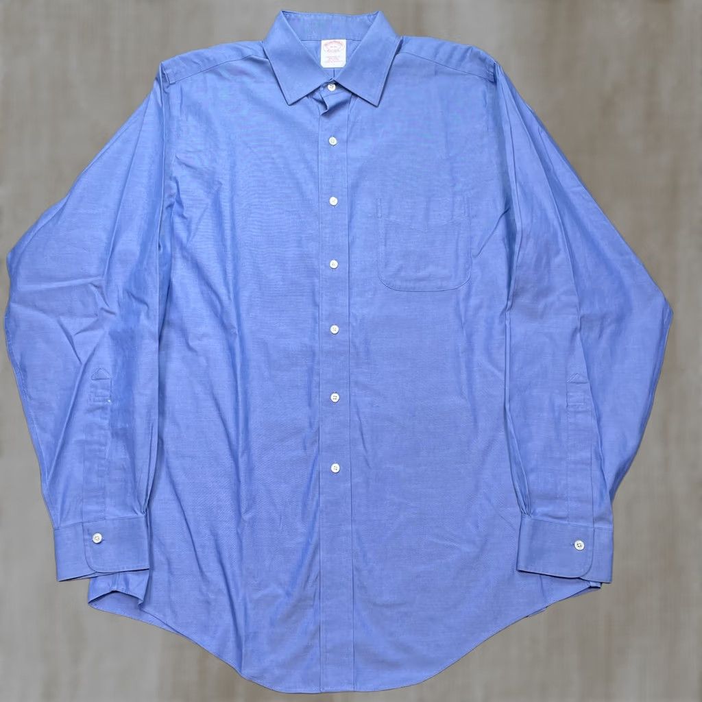 Brooks Brothers Brooks Brothers Shirt Mens L Blue Long Sleeve Button-Up Non-Iron Cotton Size US L / EU 52-54 / 3 - 1 Thumbnail