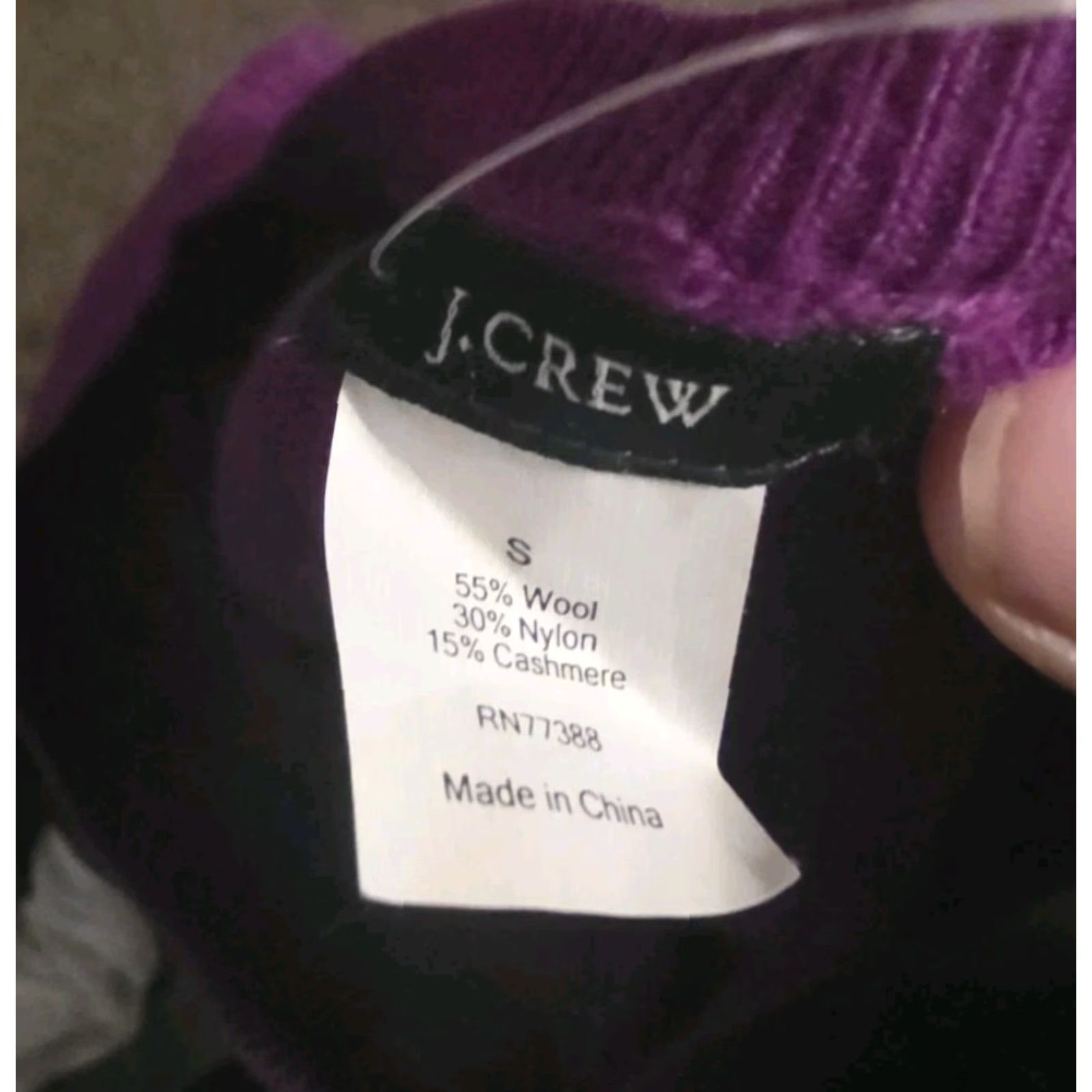 J.Crew J. Crew Sweater Woman Purple 100% Cashmere Cable Knit Crew Neck Size SMALL Regular Pullover Knit Wool/Cashmere? Size S / US 4 / IT 40 - 2 Thumbnail