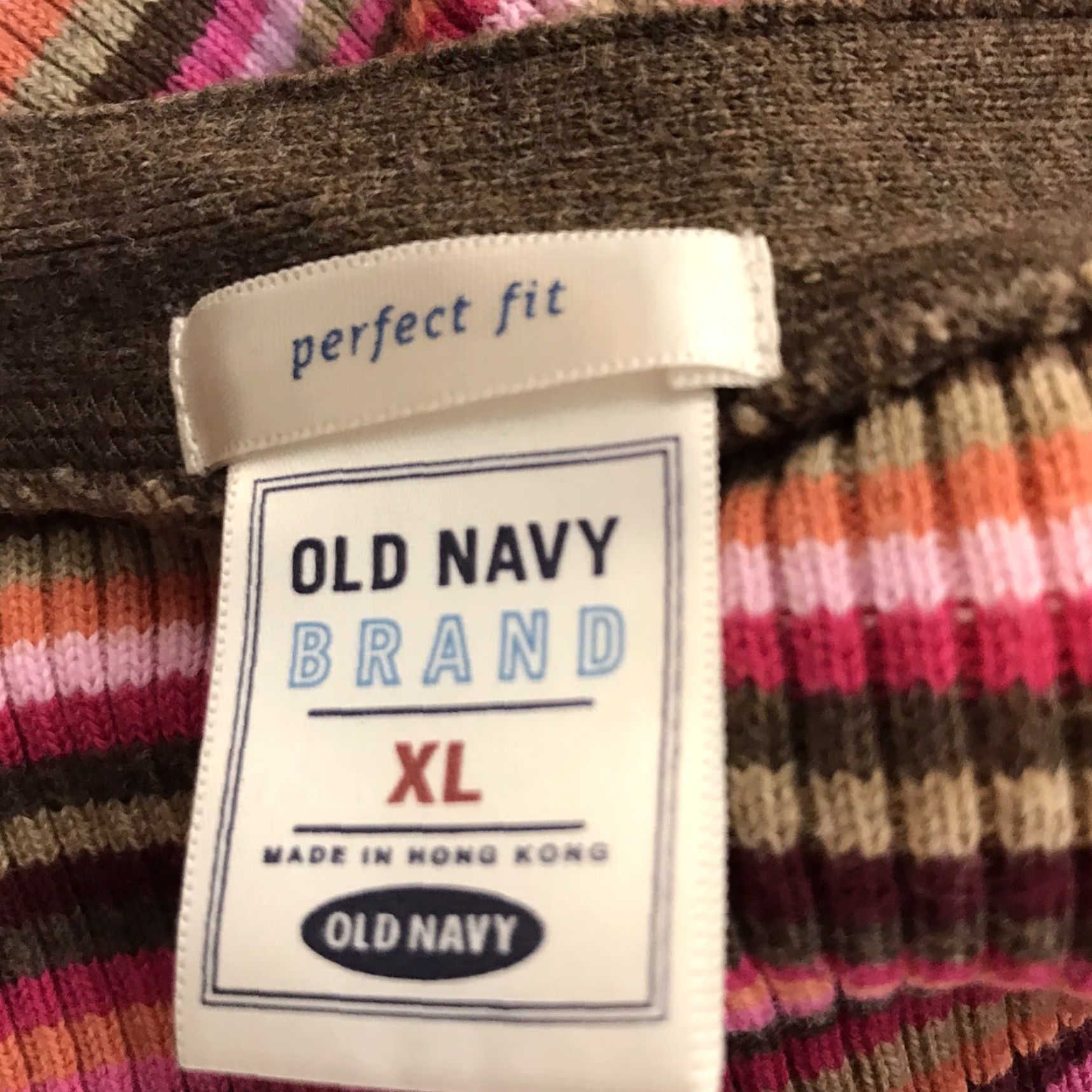 Old Navy Old Navy Women's Pullover Knit Top XL Multicolor Striped Casual Blouse 100% Cotton Fall Winter Spring Size XL / US 12-14 / IT 48-50 - 7 Thumbnail