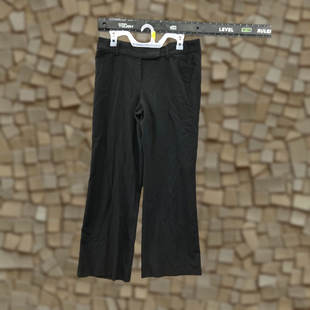 White House Black Market White House Black Market Black Pants Size 6 Womens Mid Rise Wide-Leg Slack Pants Size 28" / US 6 / IT 42 - 1 Thumbnail