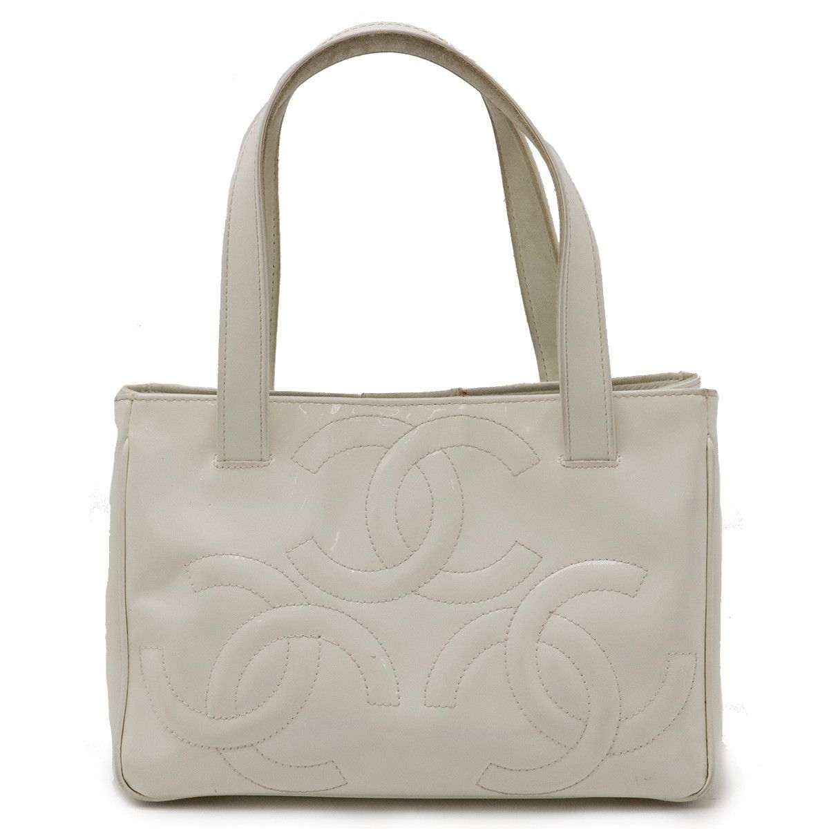 Chanel Chanel Chanel Triple Coco Mark Enamel Handbag Leather Handbag in Good Condition Size ONE SIZE - 1 Thumbnail