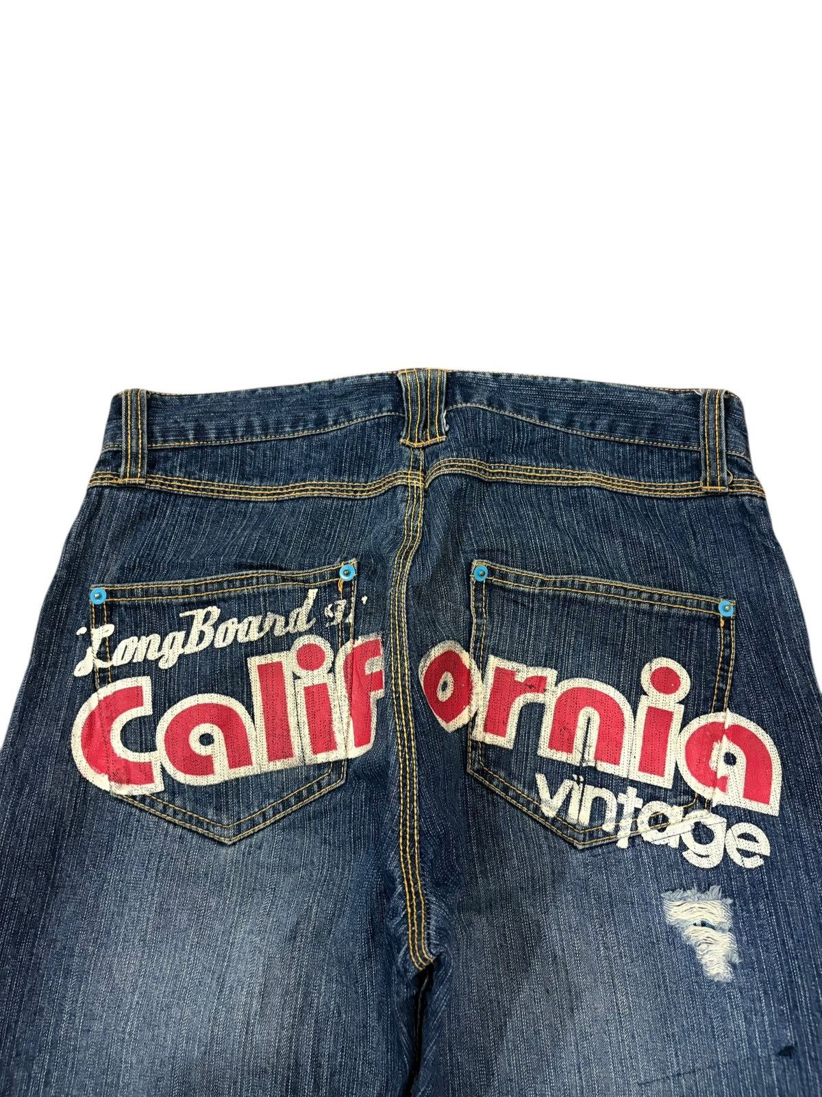 Hysteric Glamour Vintage Japanese Brand Printed Distress Flare Jeans Size 32" / US 10 / IT 46 - 4 Thumbnail