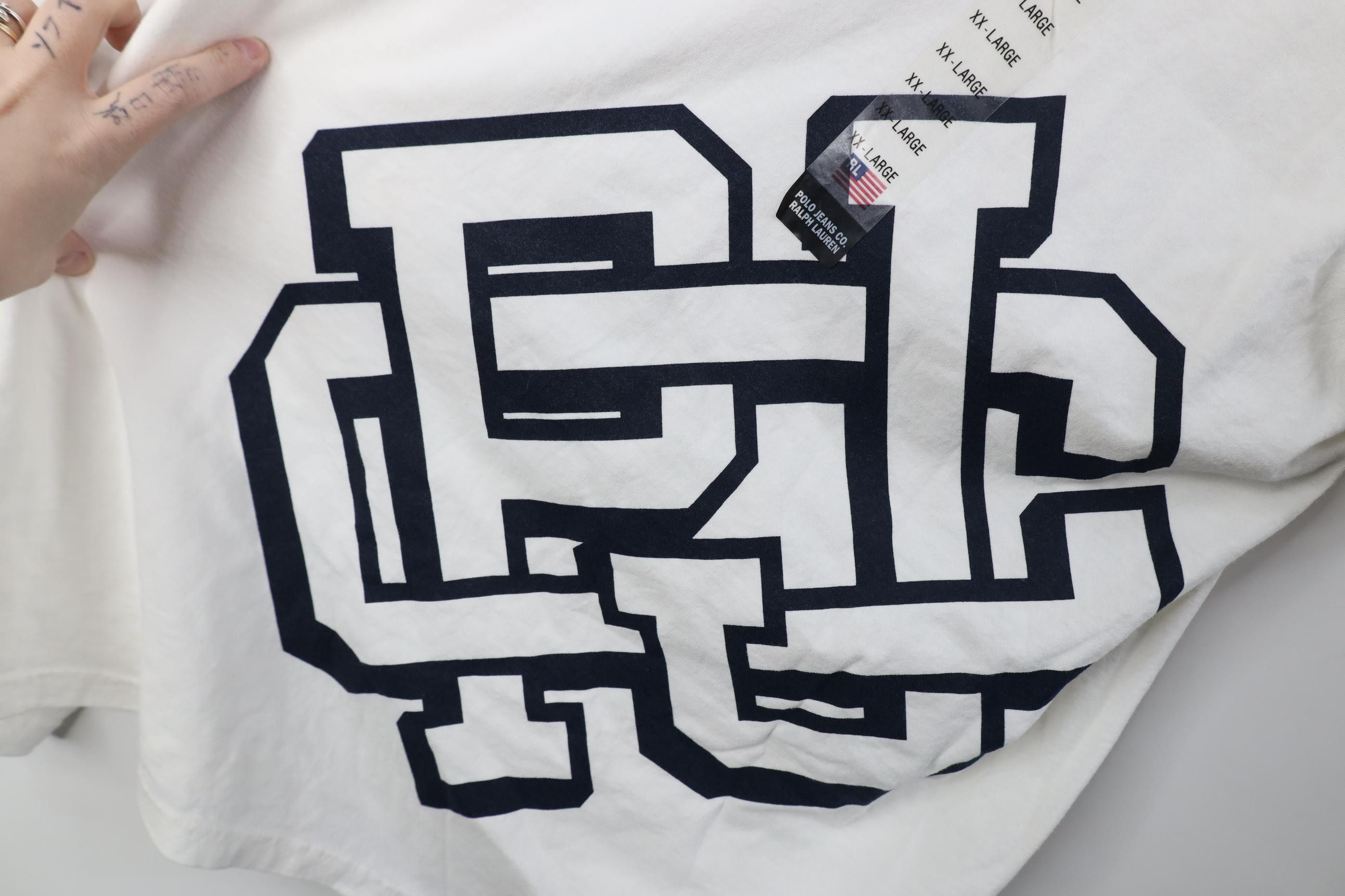 Polo Ralph Lauren Deadstock Vintage 90s Ralph Lauren Monogram Jumbo T-Shirt Size US XXL / EU 58 / 5 - 10 Thumbnail